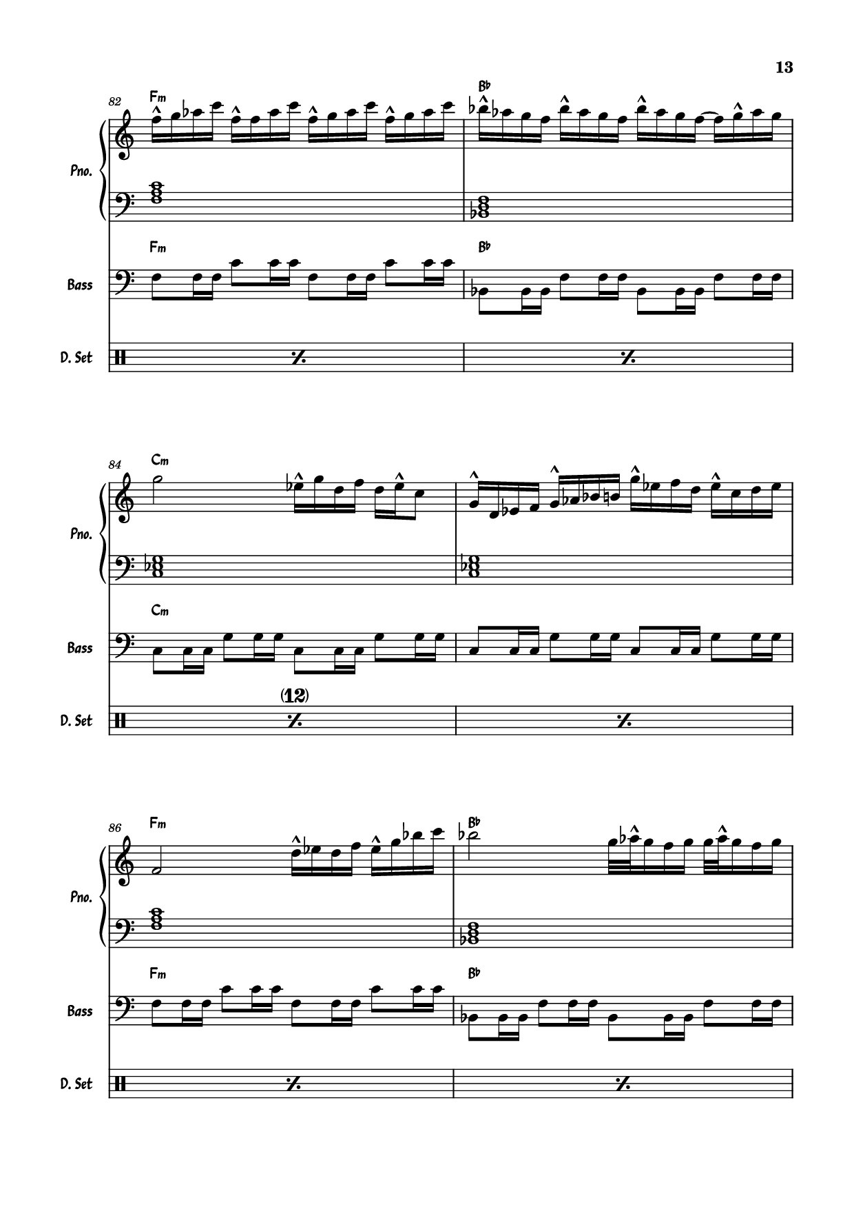 Page 13 of the piano sheet music PDF Piano Guitar Tab – July Morning Piano by Uriah Heep