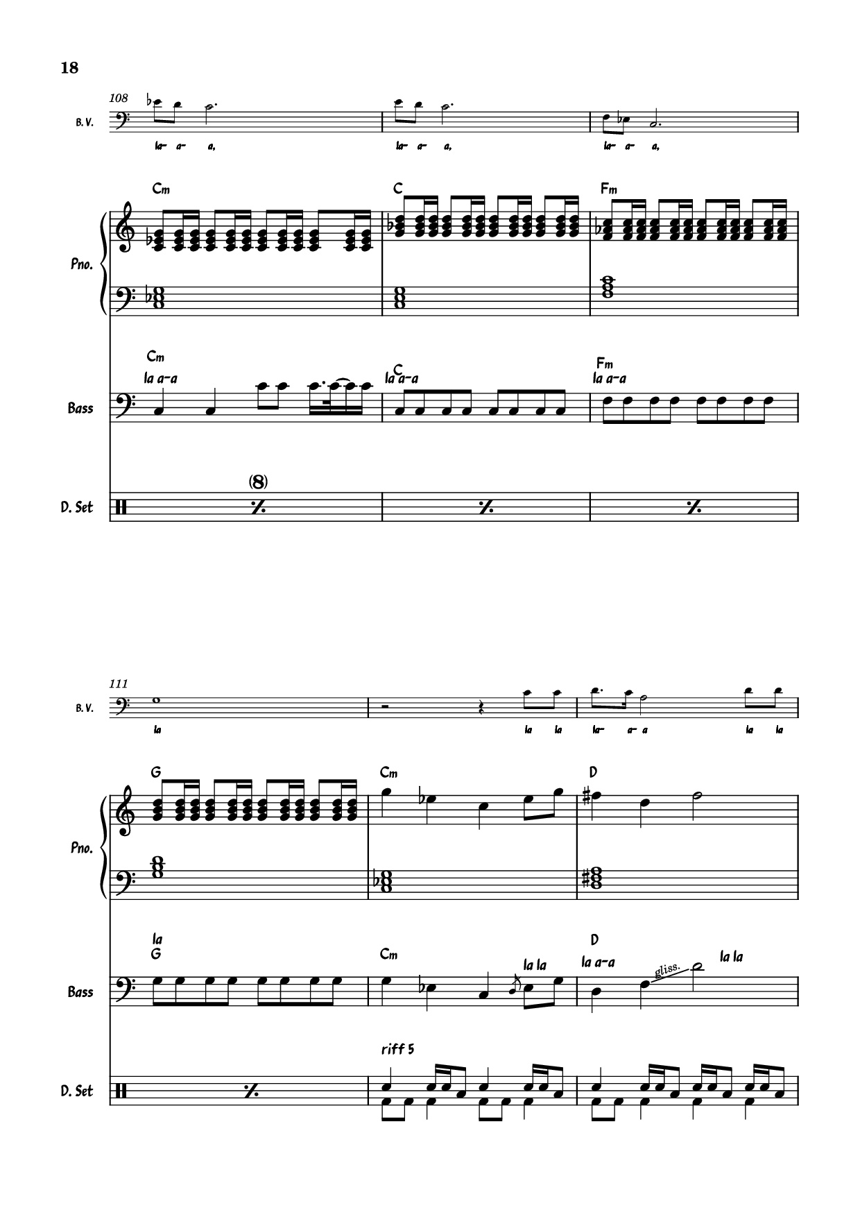 Page 18 of the piano sheet music PDF Piano Guitar Tab – July Morning Piano by Uriah Heep