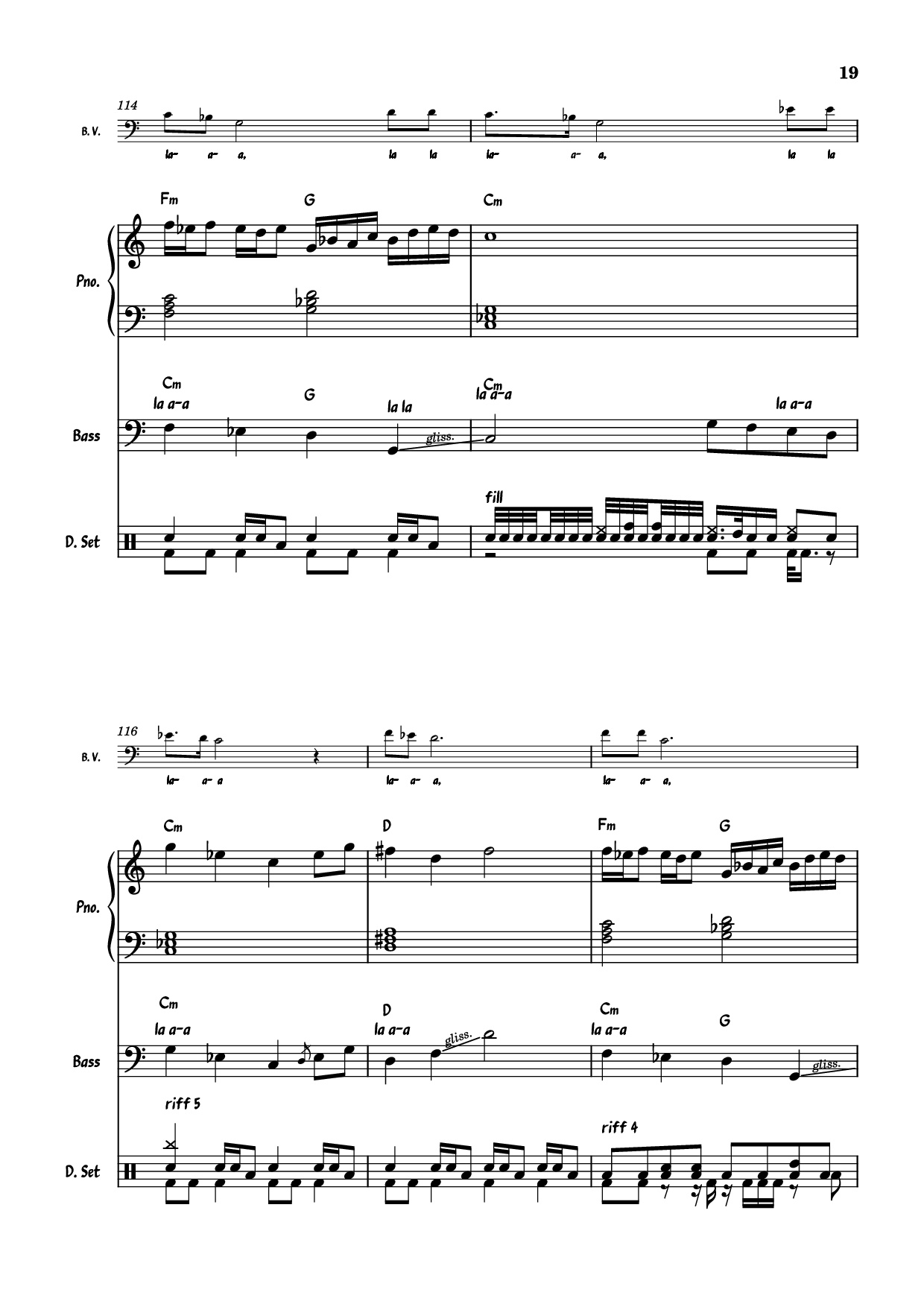 Page 19 of the piano sheet music PDF Piano Guitar Tab – July Morning Piano by Uriah Heep