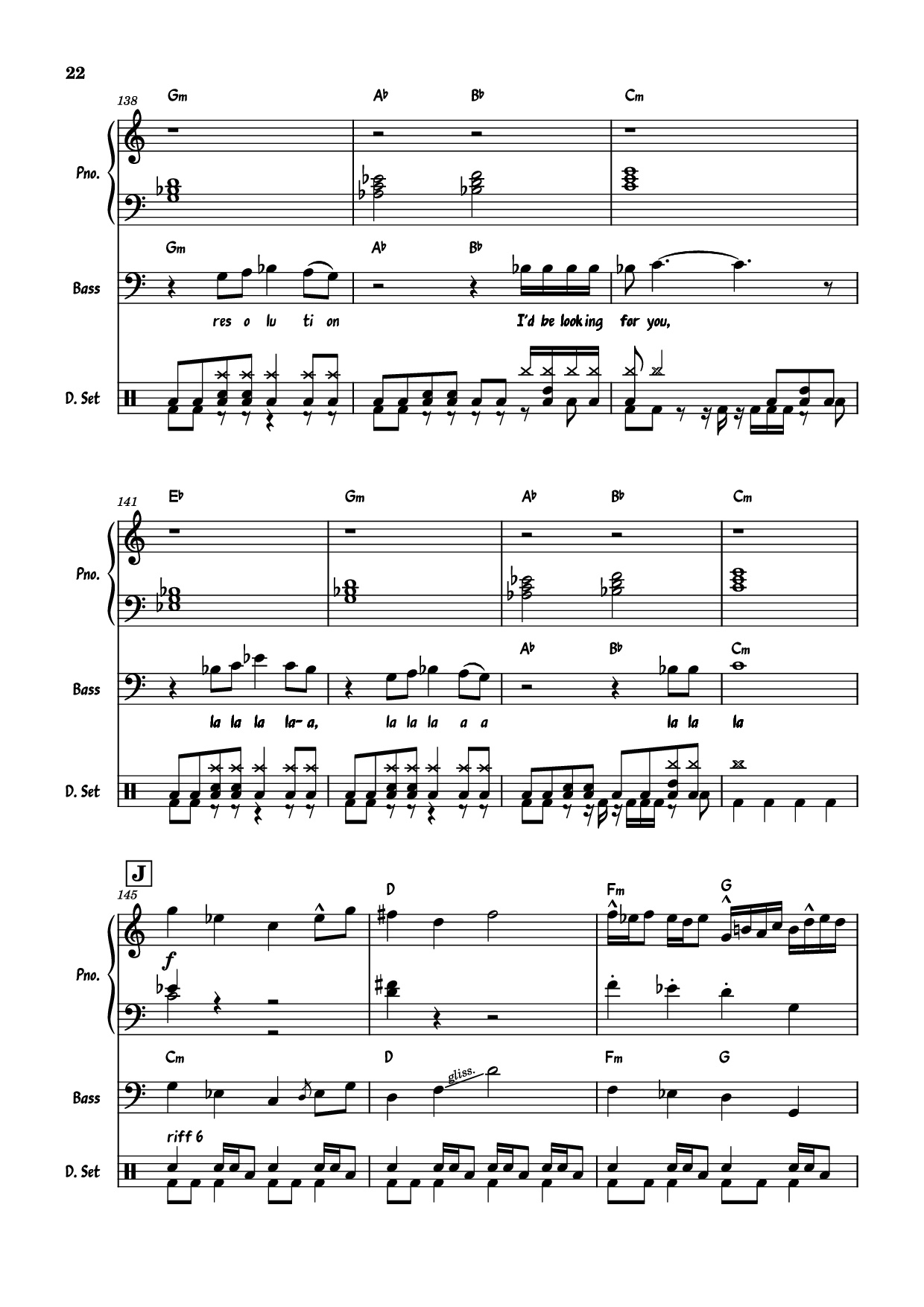 Page 22 of the piano sheet music PDF Piano Guitar Tab – July Morning Piano by Uriah Heep