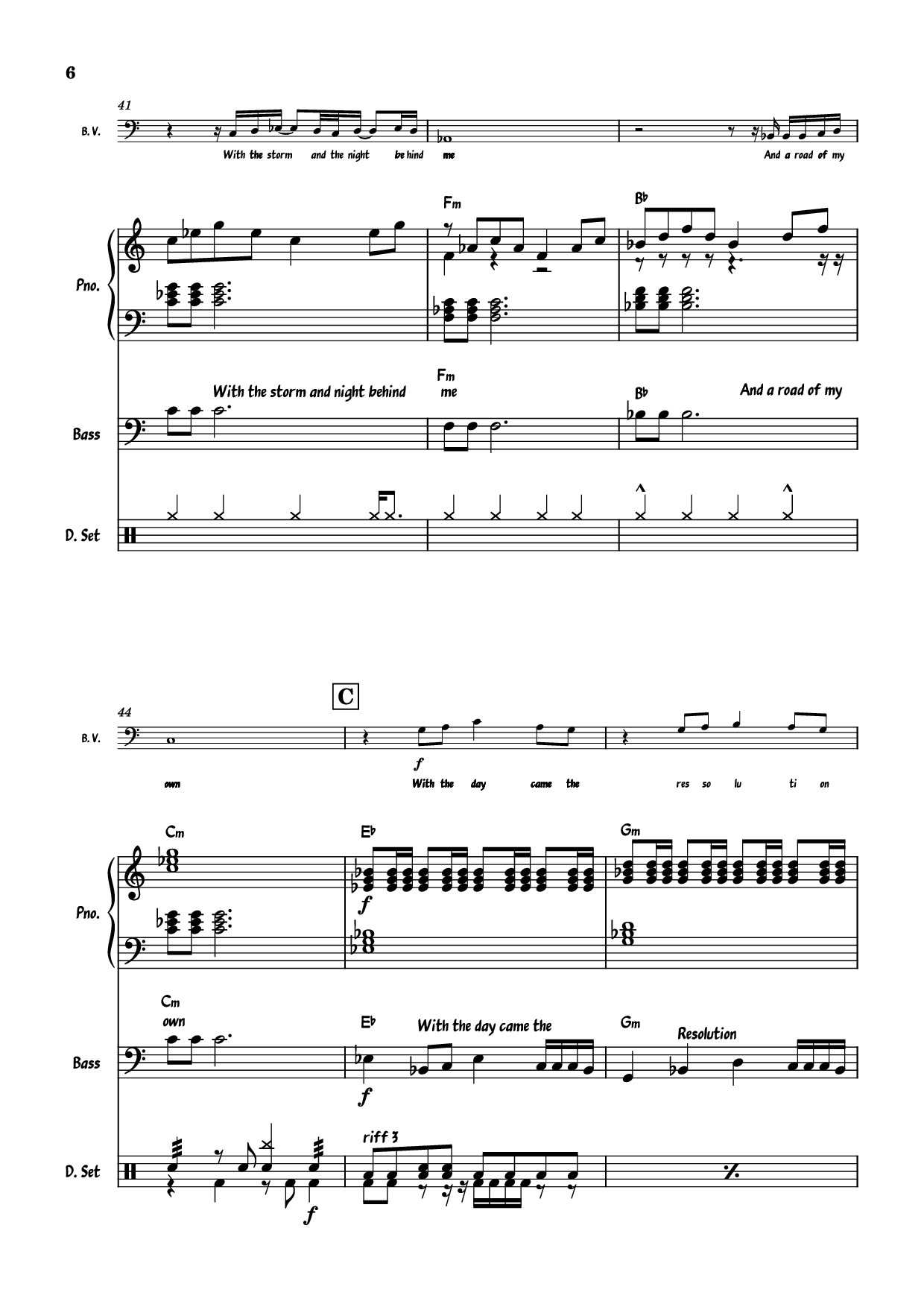 Page 6 of the piano sheet music PDF Piano Guitar Tab – July Morning Piano by Uriah Heep