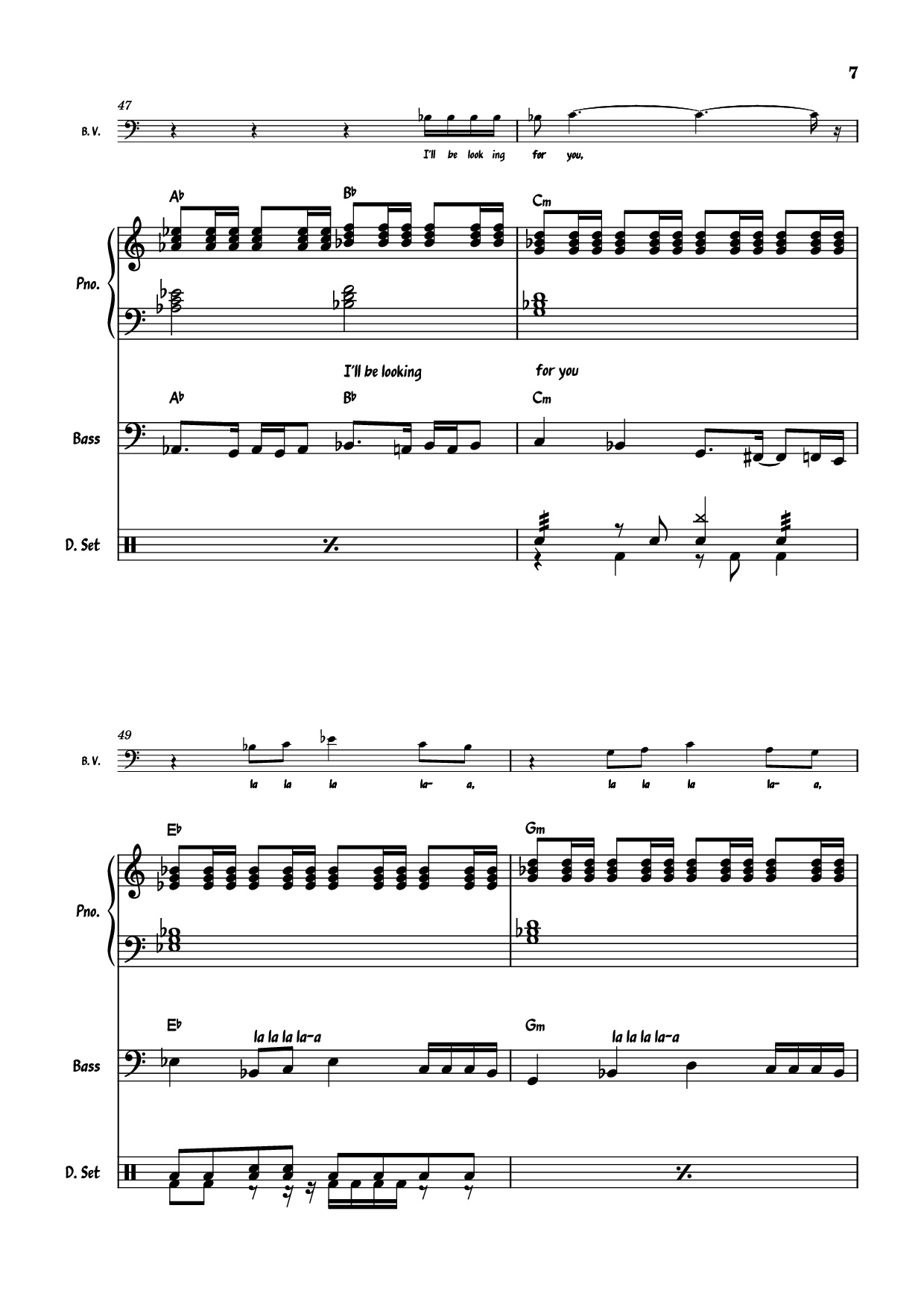 Page 7 of the piano sheet music PDF Piano Guitar Tab – July Morning Piano by Uriah Heep