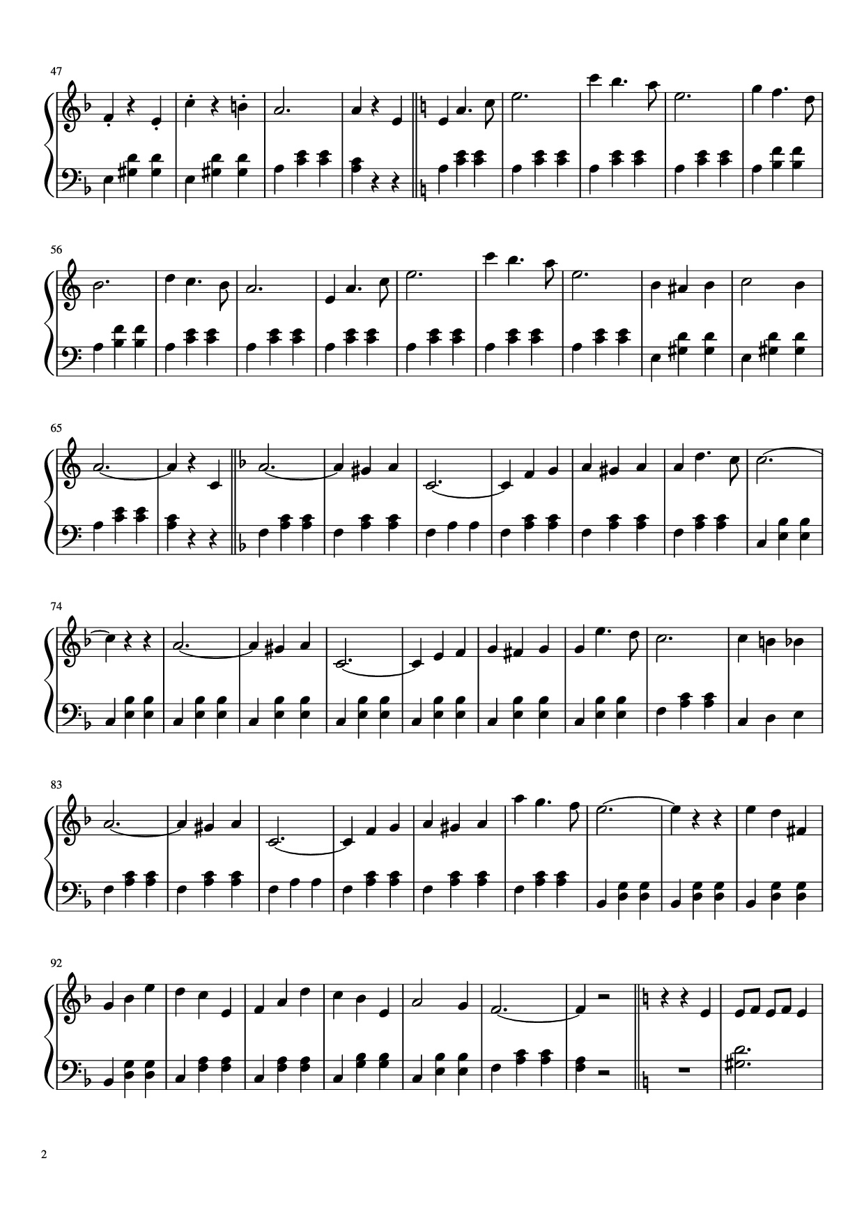 Page 2 of the piano sheet music PDF Piano – Waves of the danube Piano by Ivanovici