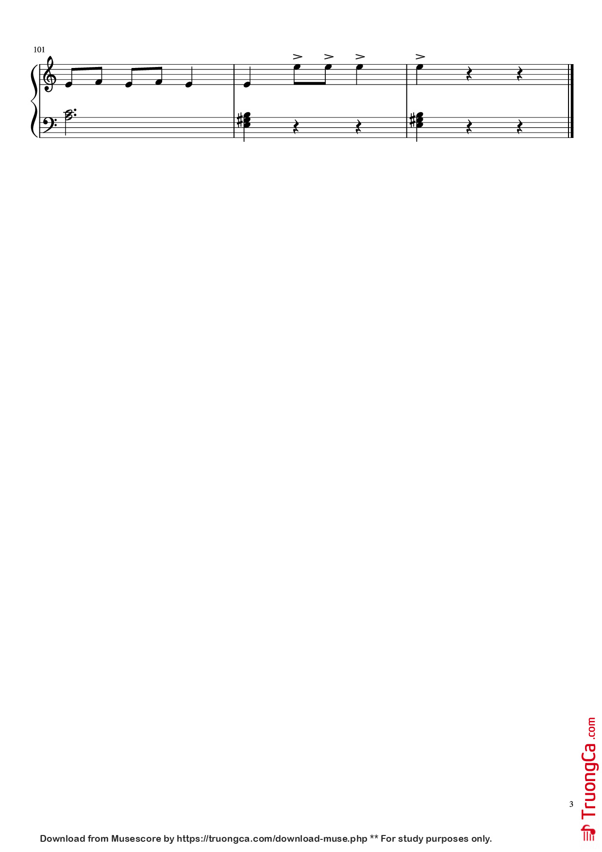 Page 3 of the piano sheet music PDF Piano – Waves of the danube Piano by Ivanovici