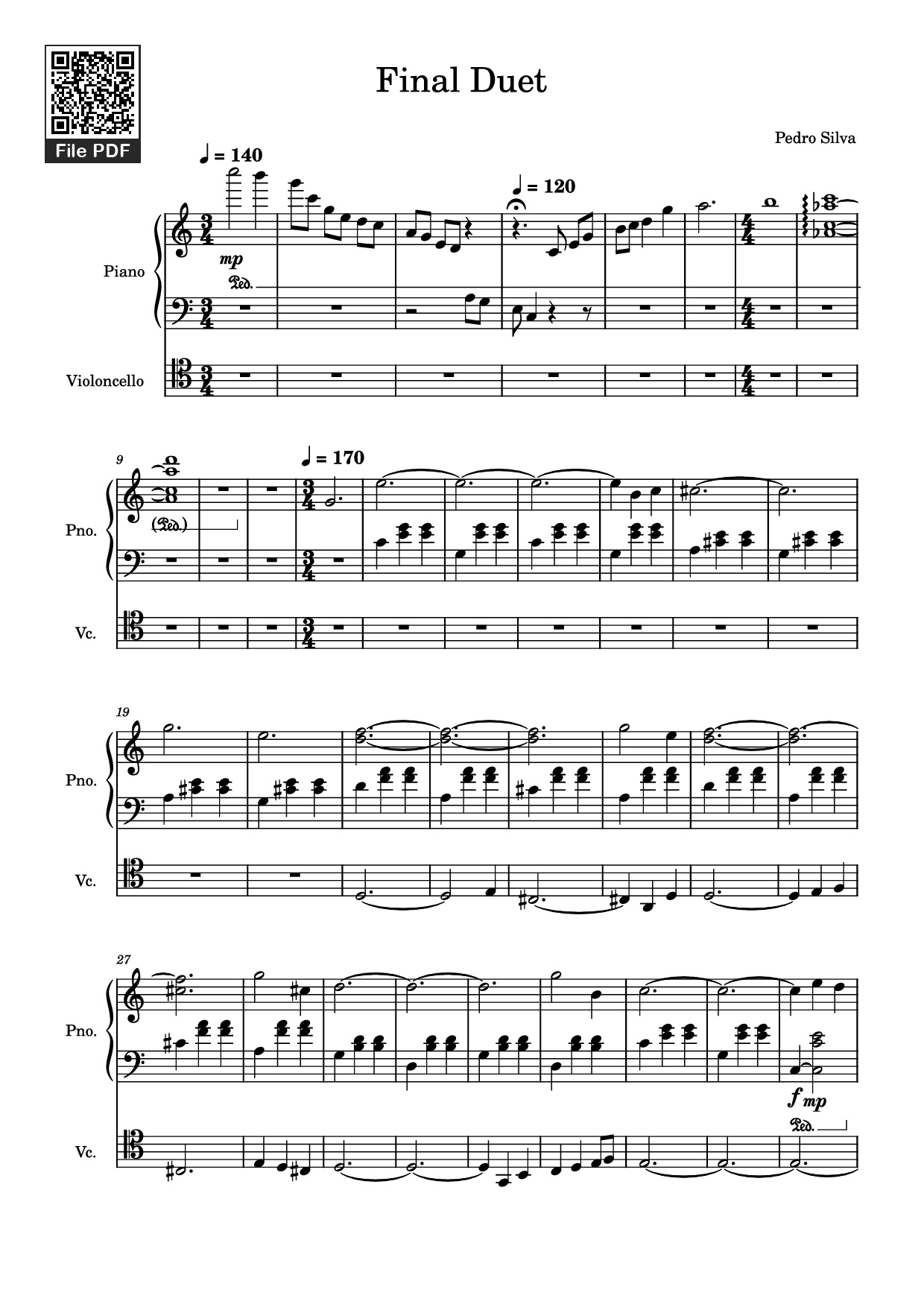 Page 1 of the piano sheet music PDF Piano – Final Duet Piano by Pedro Silva