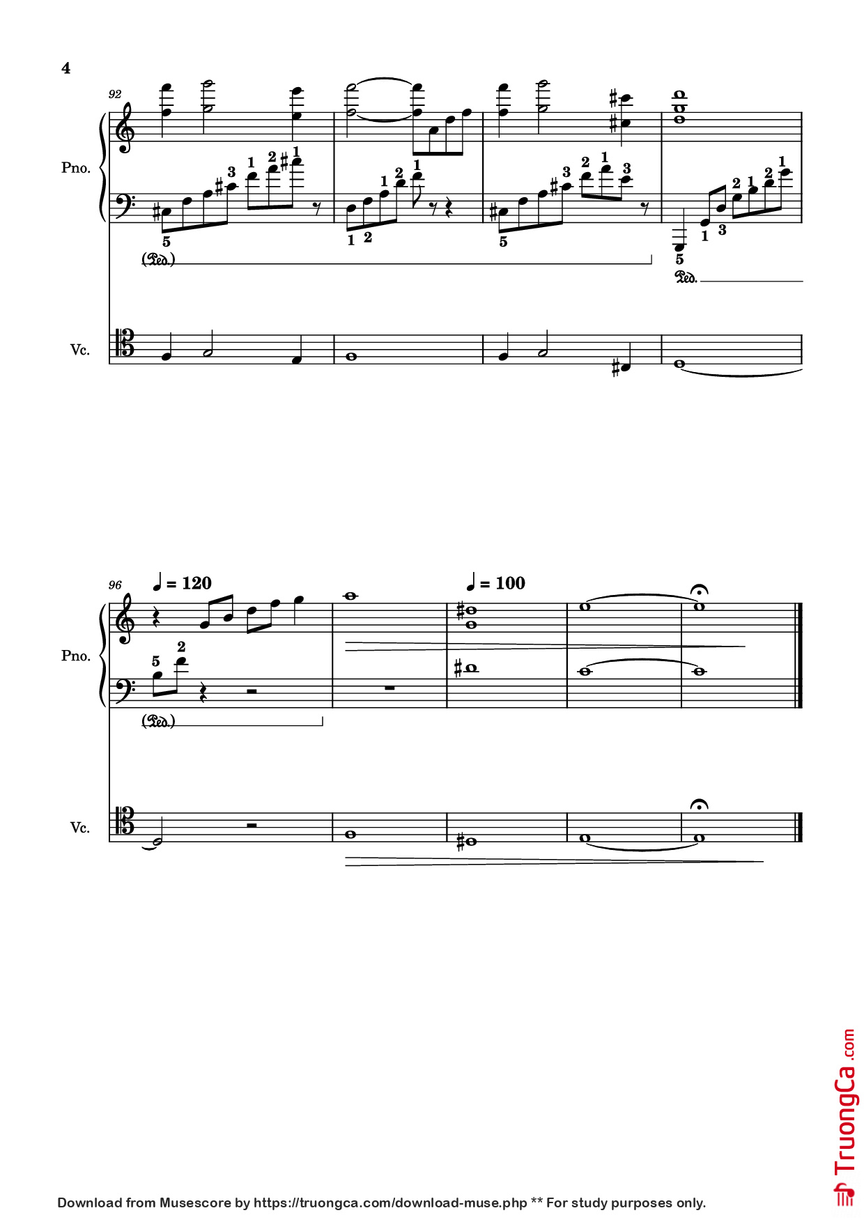 Page 4 of the piano sheet music PDF Piano – Final Duet Piano by Pedro Silva