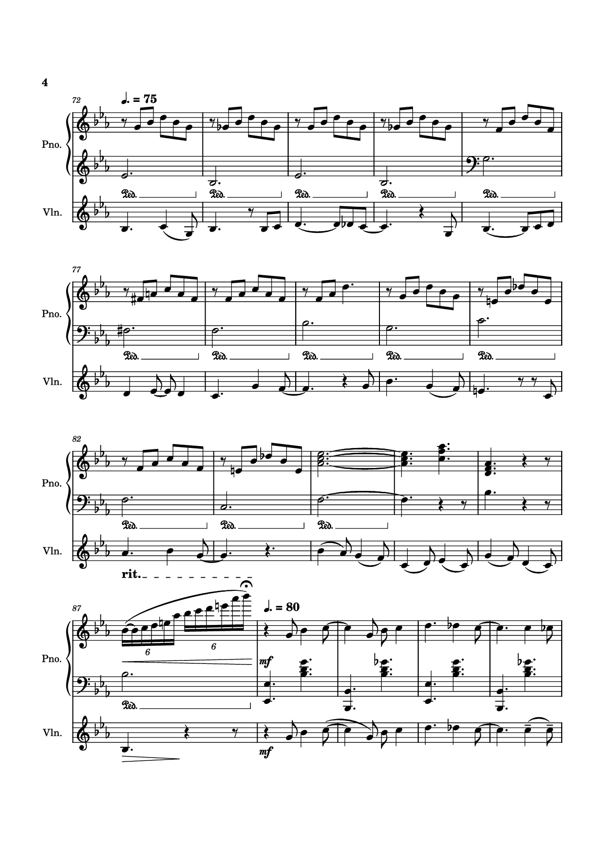 Page 4 of the piano sheet music PDF Piano – Valentine Piano by Laufey