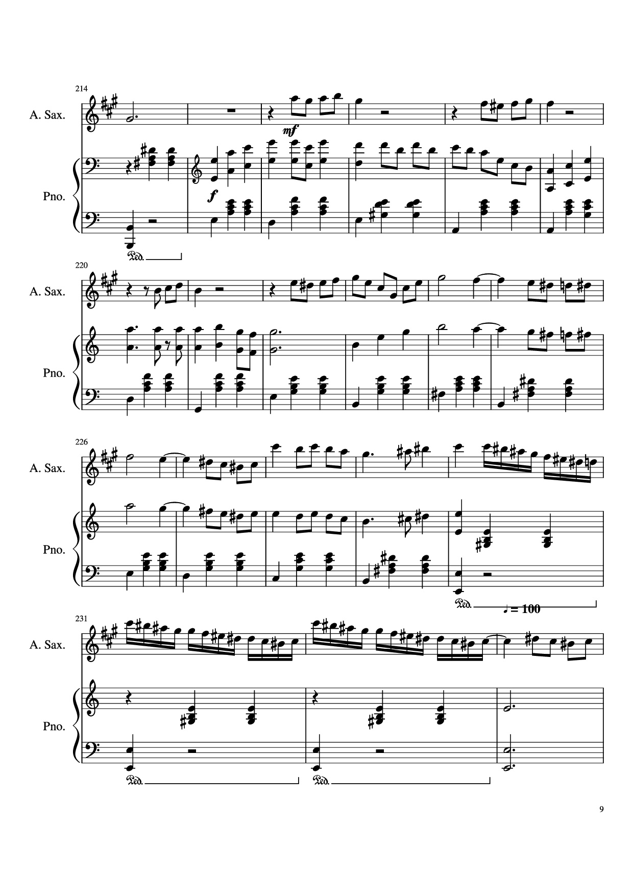 Page 9 of the piano sheet music PDF Piano – Howl