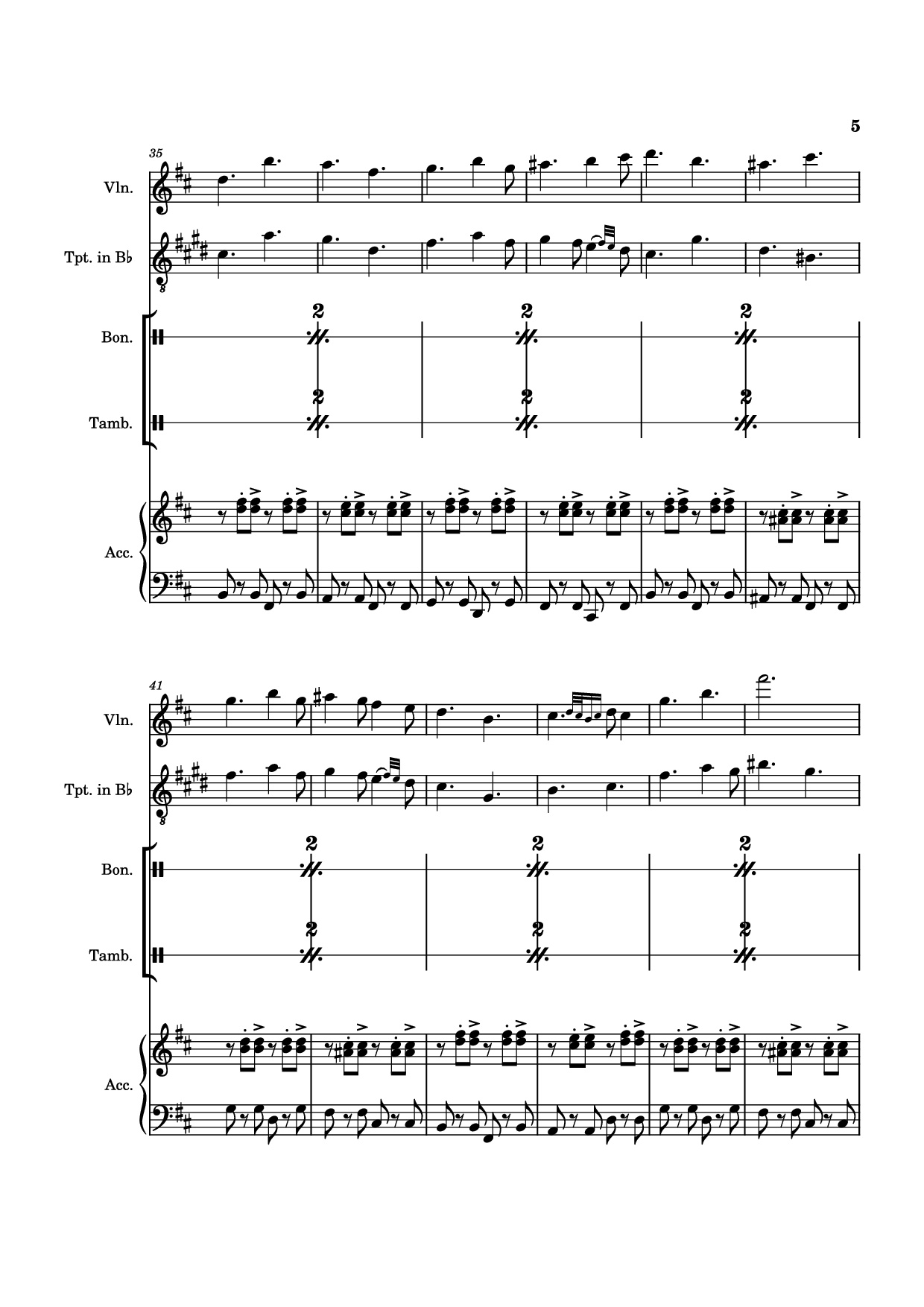 Page 5 of the piano sheet music PDF – A Memory of Tides Violin by Naktigonis