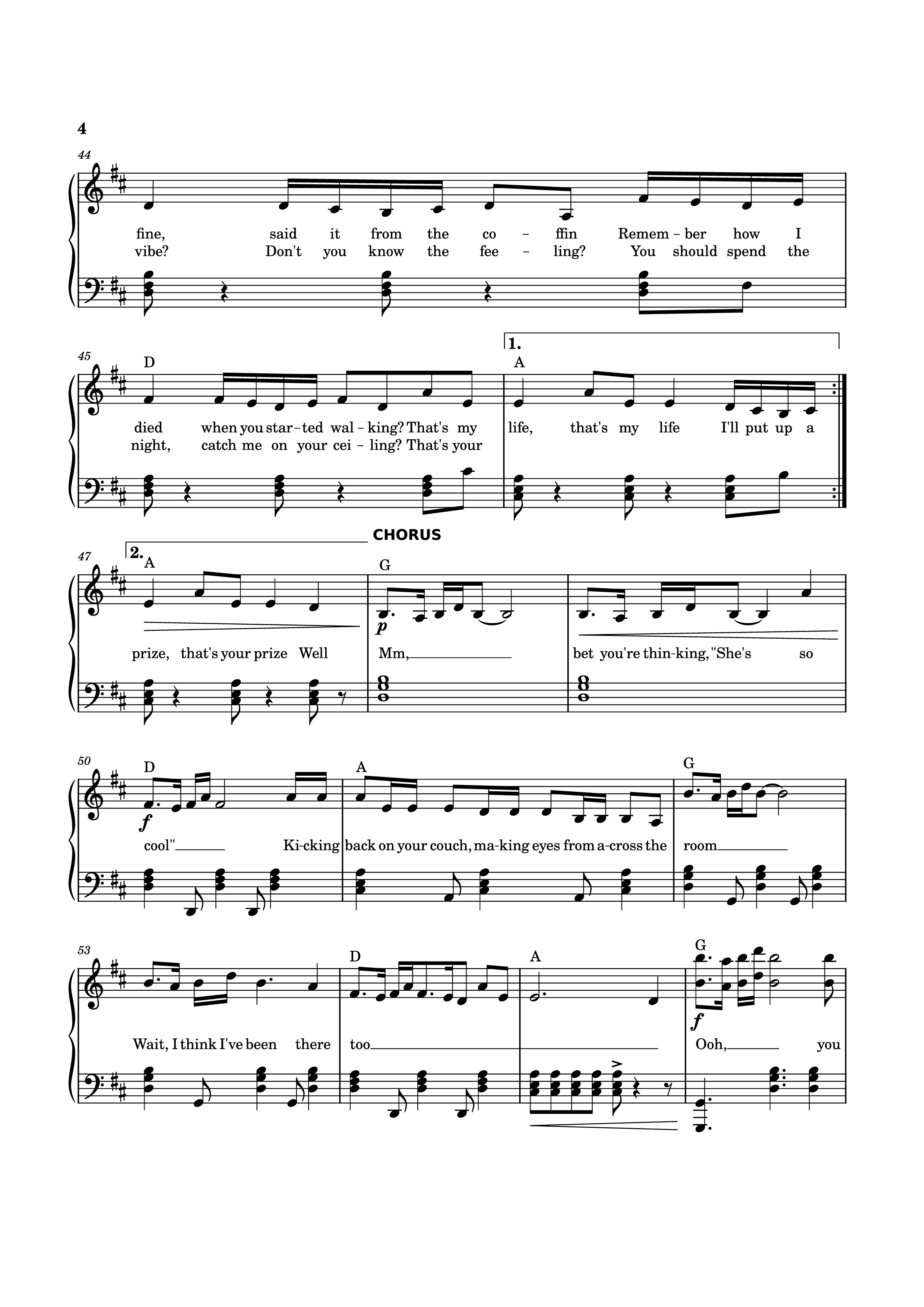 Page 4 of the piano sheet music PDF Piano – That