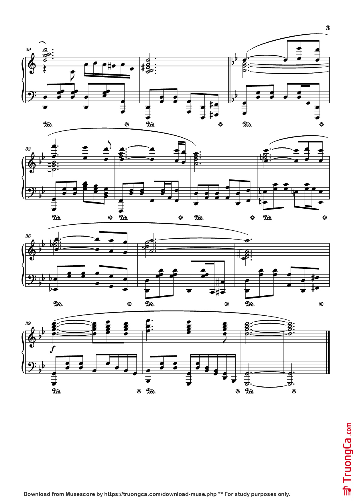 Page 3 of the piano sheet music PDF Piano – La Lecon Particuliere Piano by Francis Lai