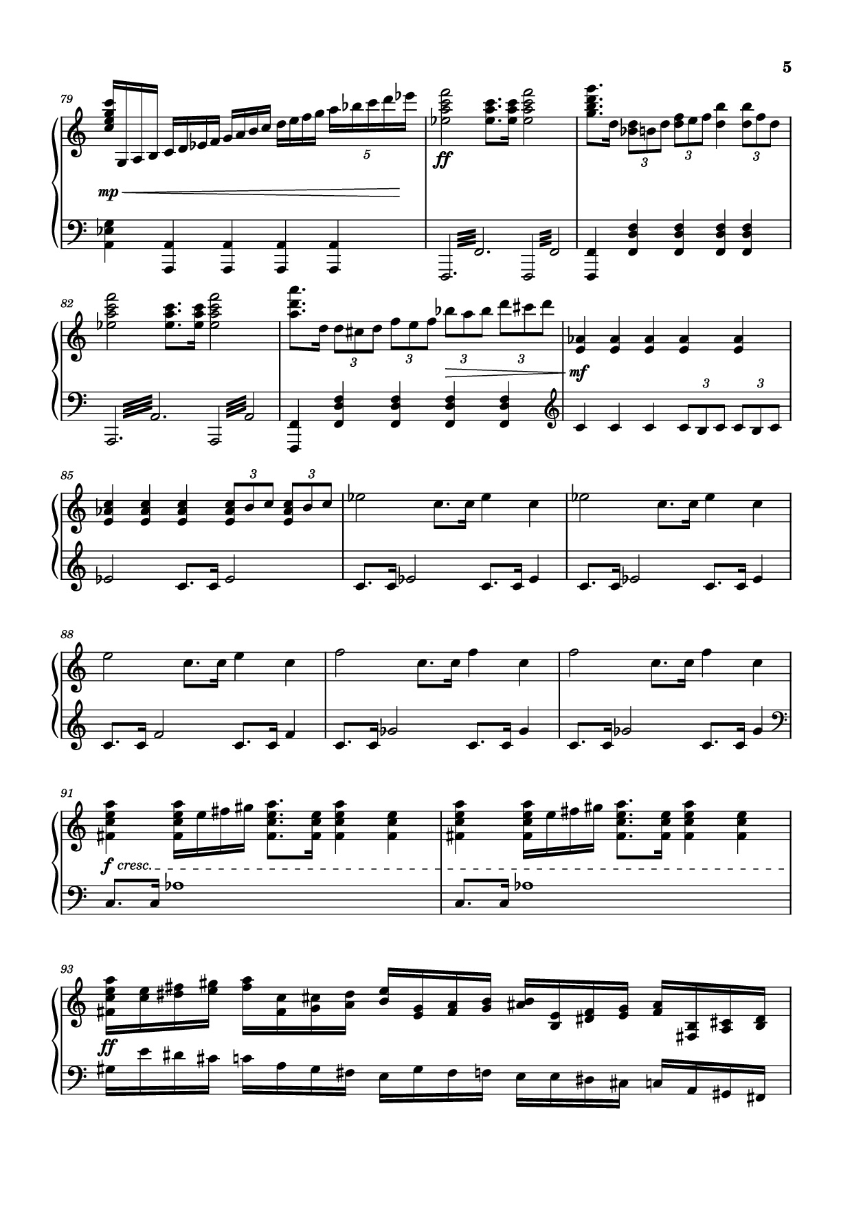 Page 5 of the piano sheet music PDF Piano – The Planets - Mars Piano by Composer / arranger