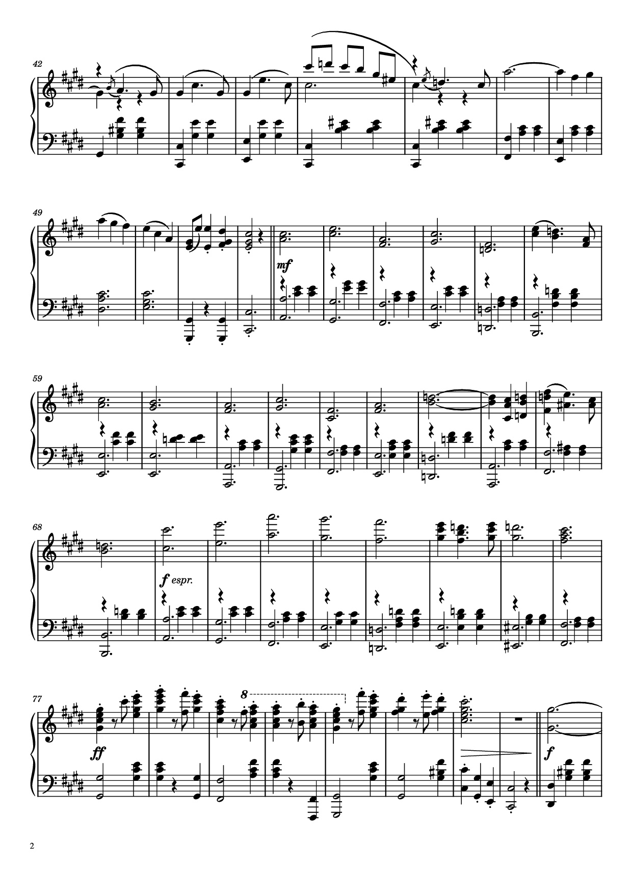 Page 2 of the piano sheet music PDF Piano – The Snowstorm: Waltz No. 2 Piano by G.V. Sviridov (arr. ReFruity