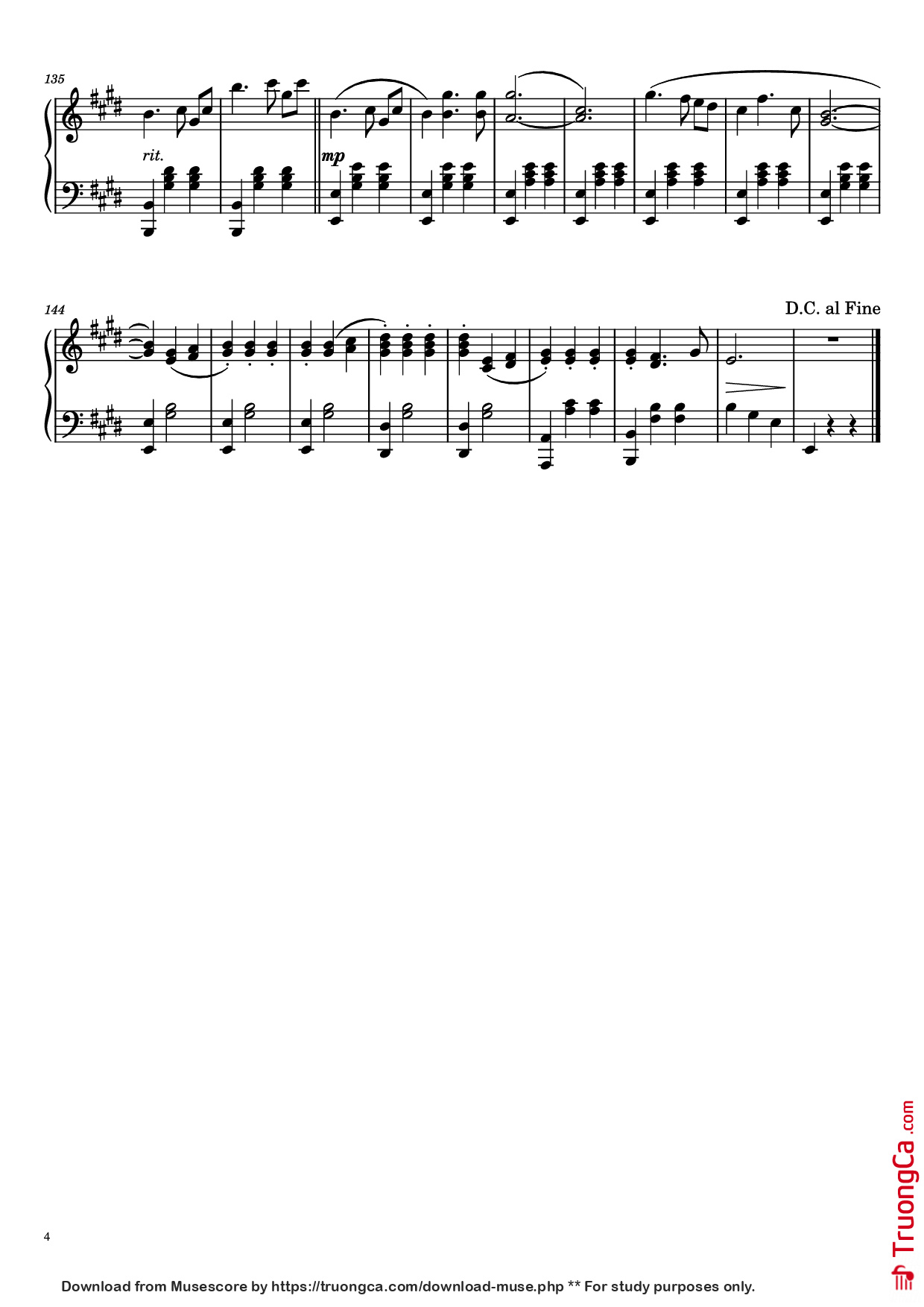Page 4 of the piano sheet music PDF Piano – The Snowstorm: Waltz No. 2 Piano by G.V. Sviridov (arr. ReFruity