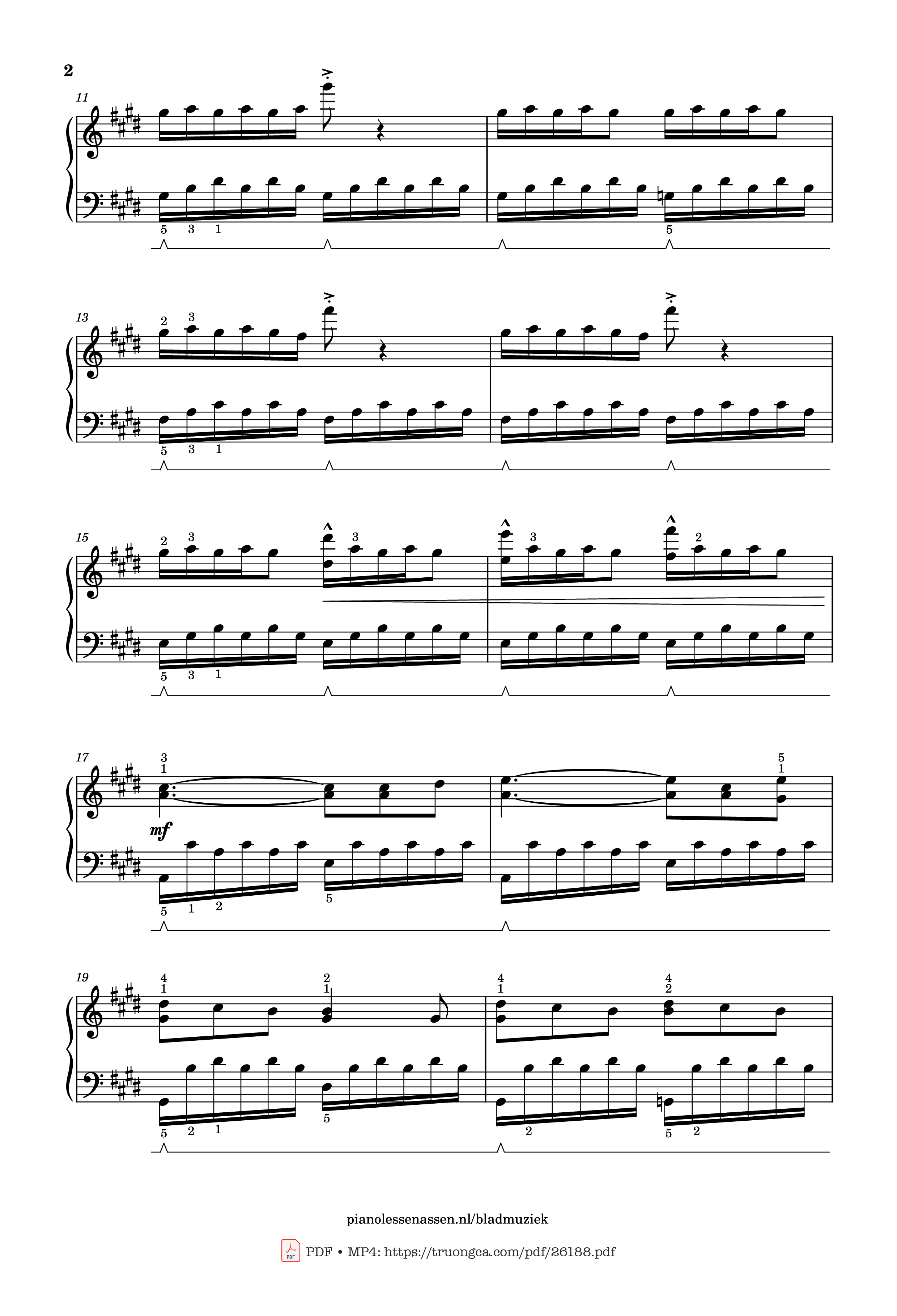 Page 2 of the piano sheet music PDF Piano – Golden Hour Piano (with fingering) by JVKE