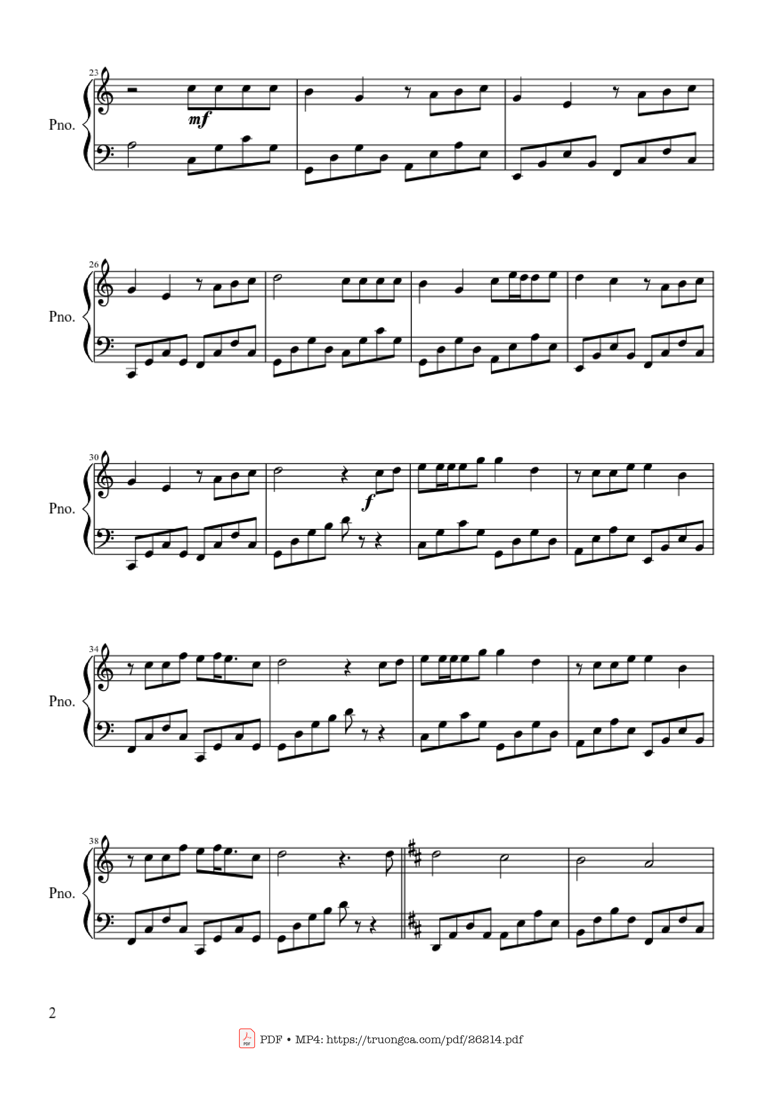 Page 2 of the piano sheet music PDF Piano – Beautiful in White Piano by Westlife