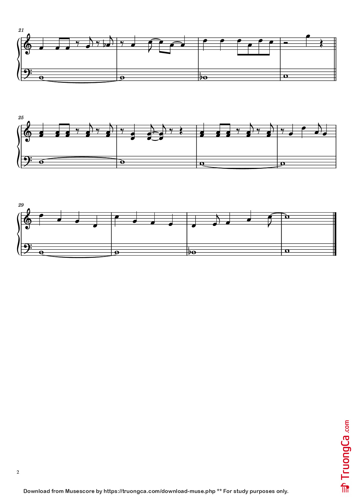 Page 2 of the piano sheet music PDF Piano – Megalovania Theme from Undertale (easy piano) by Toby Fox