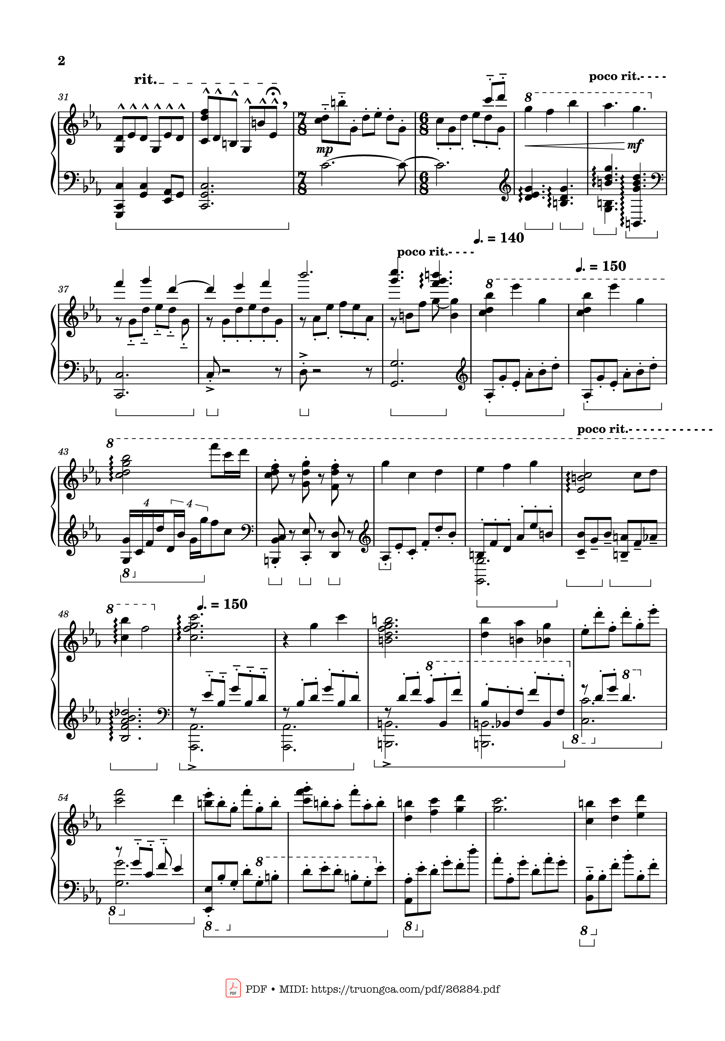 Page 2 of the piano sheet music PDF – Show me the sky, show me how to live Piano by AZALI