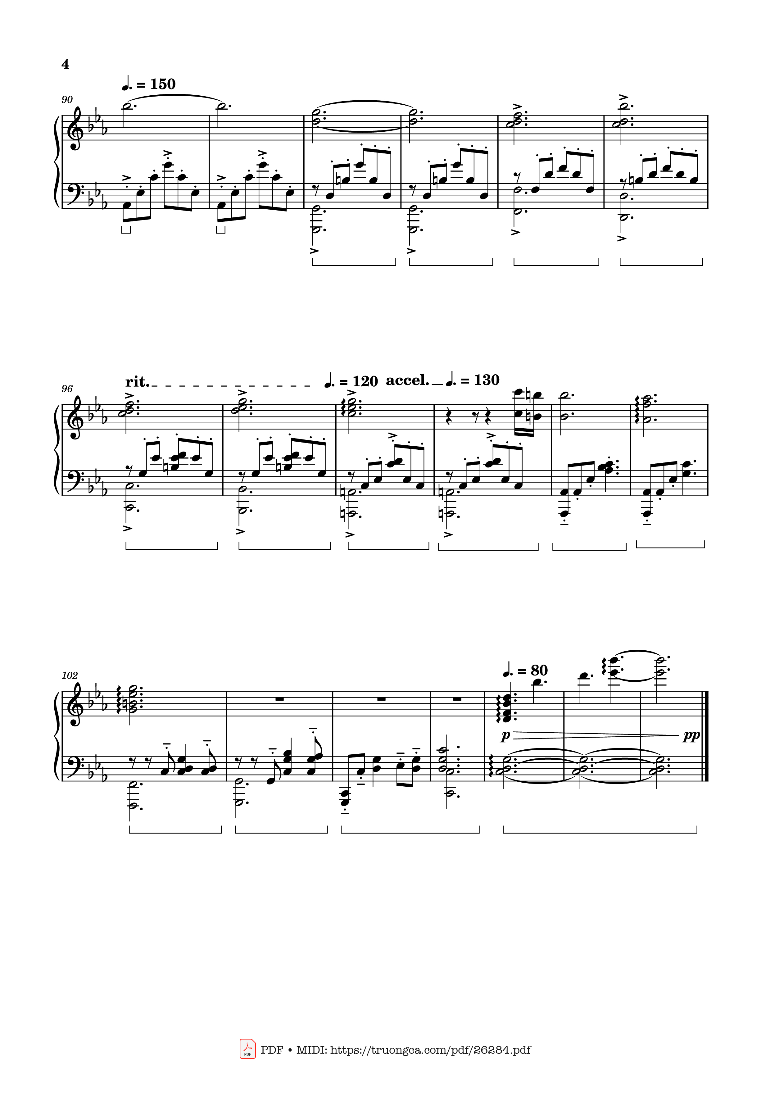 Page 4 of the piano sheet music PDF – Show me the sky, show me how to live Piano by AZALI