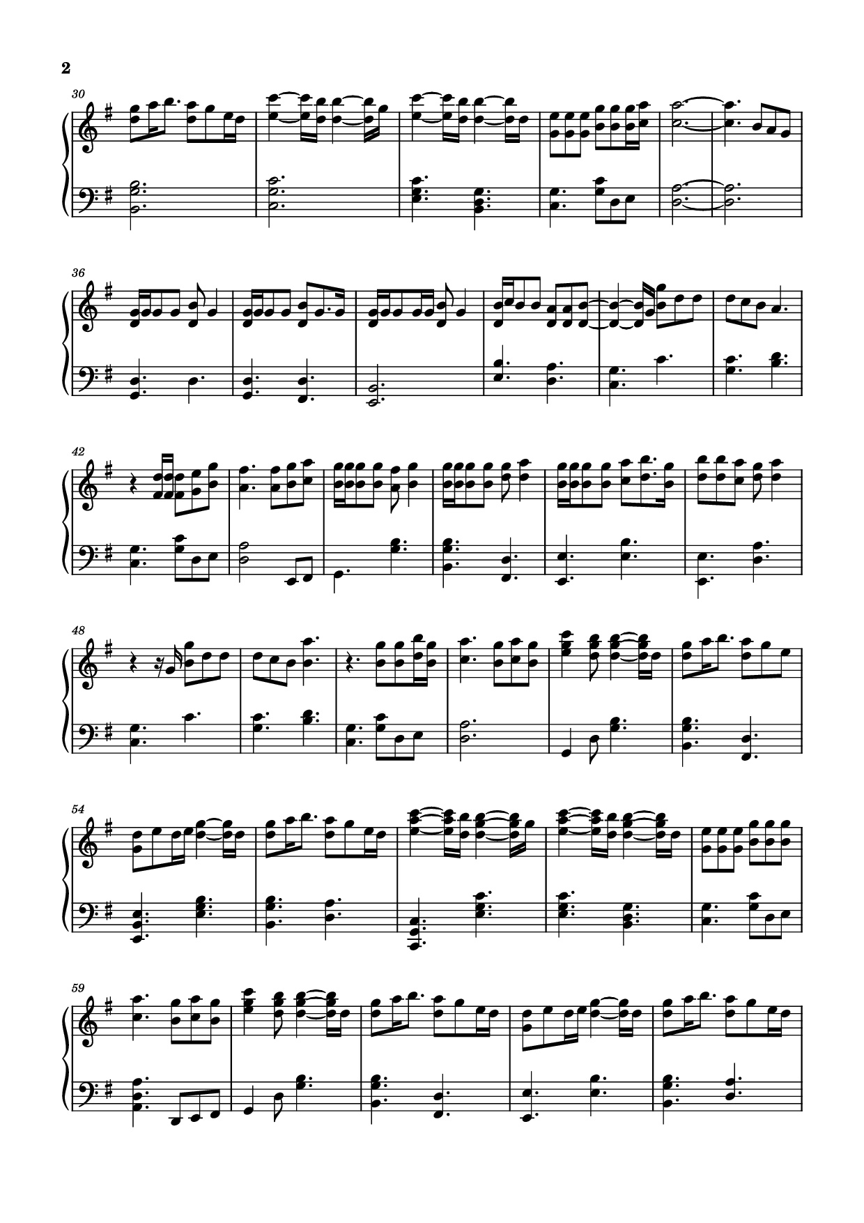 Page 2 of the piano sheet music PDF Piano – Number One Girl Piano by ROSE