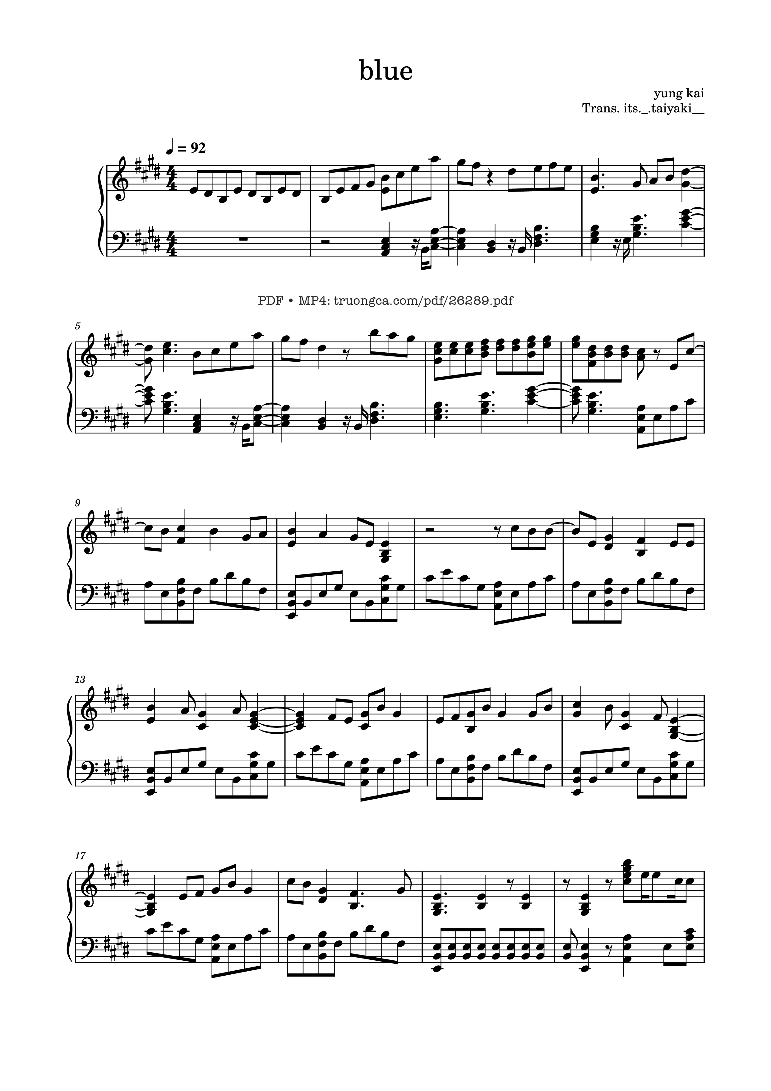 Page 1 of the piano sheet music PDF Piano – Blue Piano by Yung kai