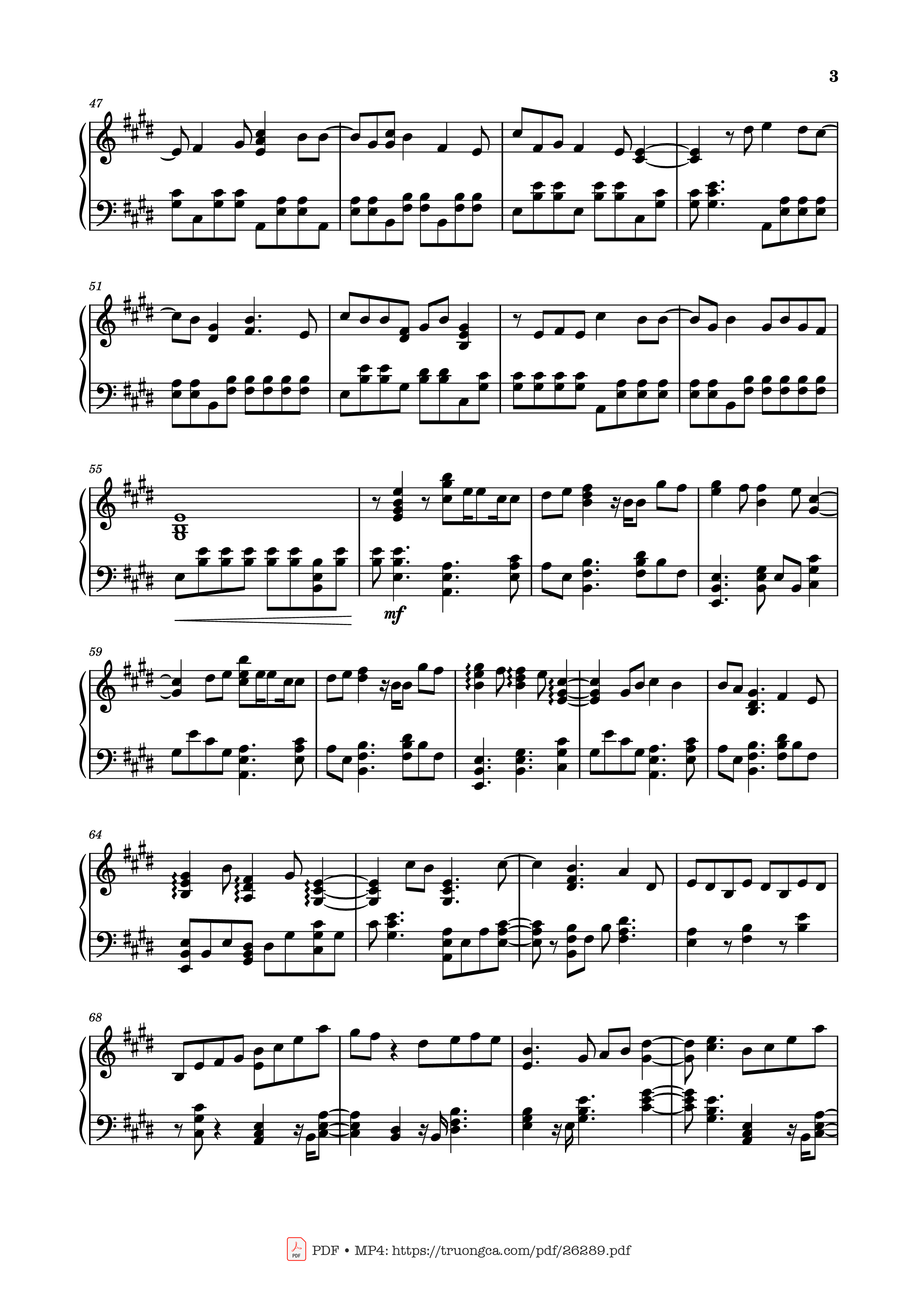 Page 3 of the piano sheet music PDF Piano – Blue Piano by Yung kai