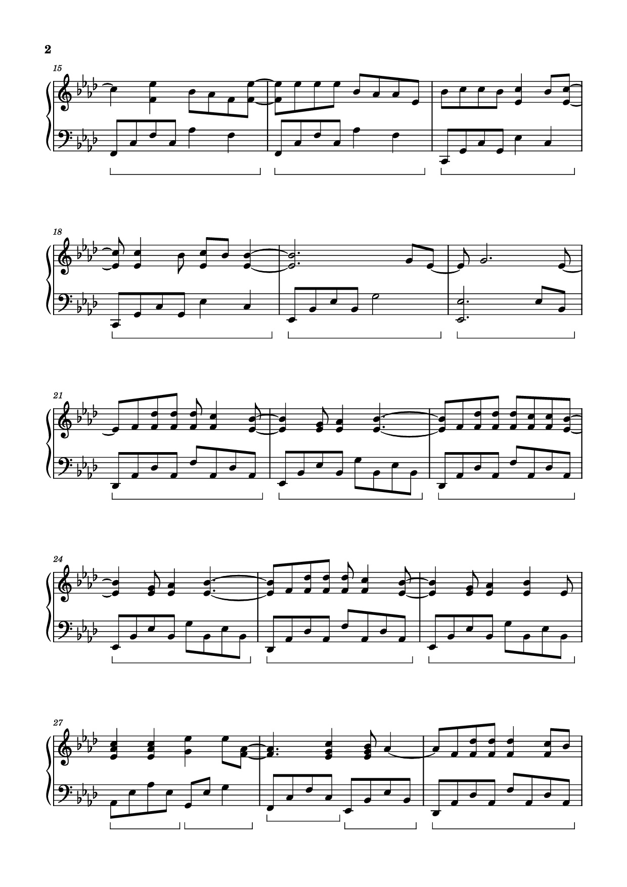 Page 2 of the piano sheet music PDF Piano – Night Changes Piano by One Direction