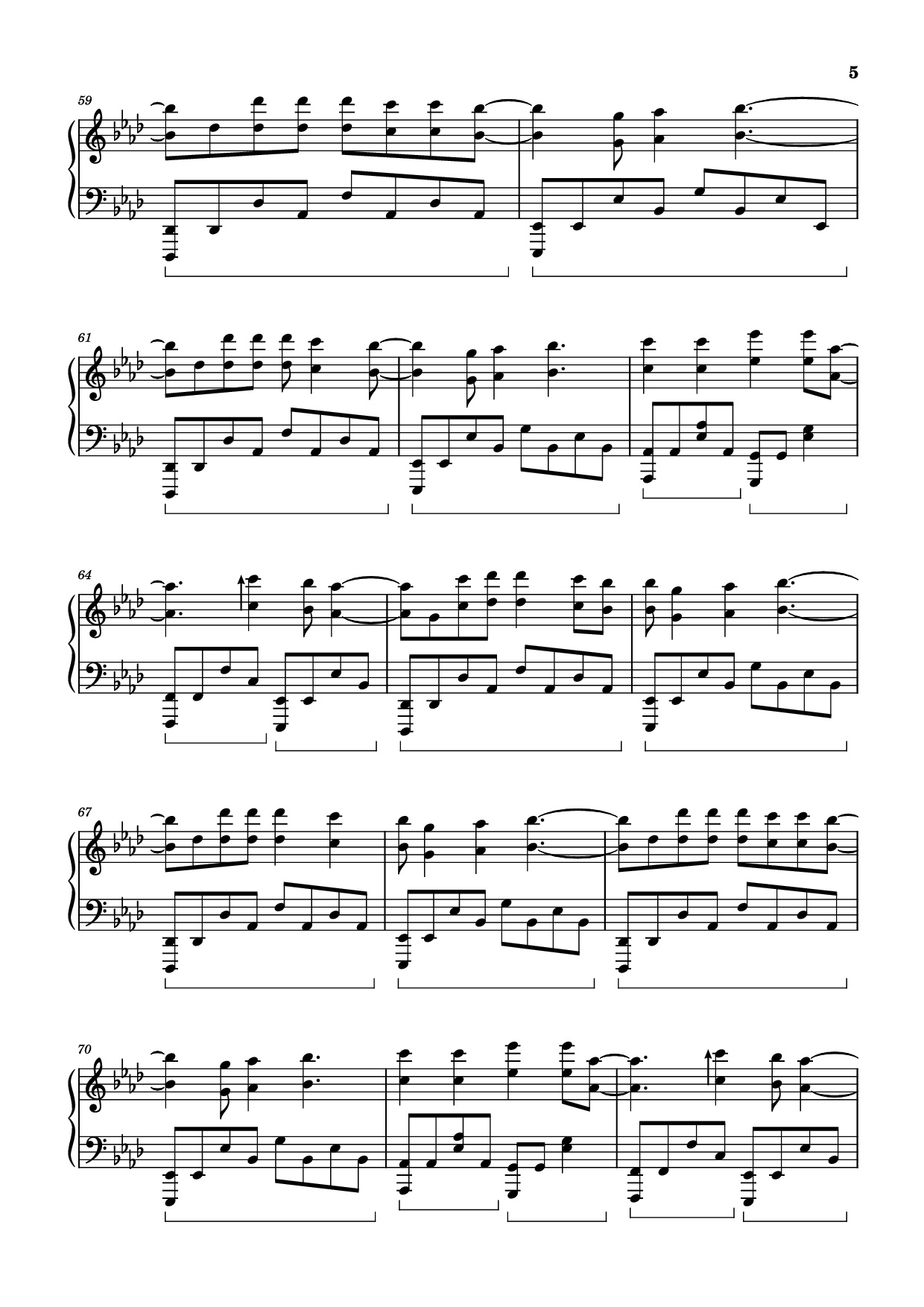 Page 5 of the piano sheet music PDF Piano – Night Changes Piano by One Direction
