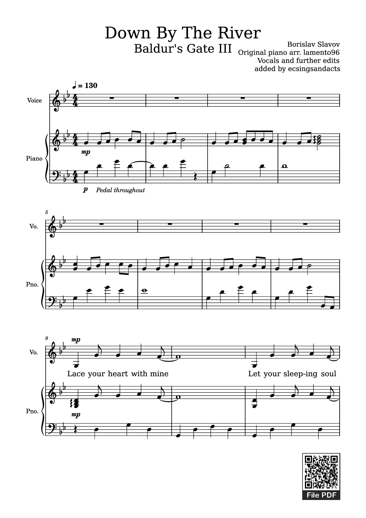 Page 1 of the piano sheet music PDF Piano – Down By The River Piano by Borislav Slavov