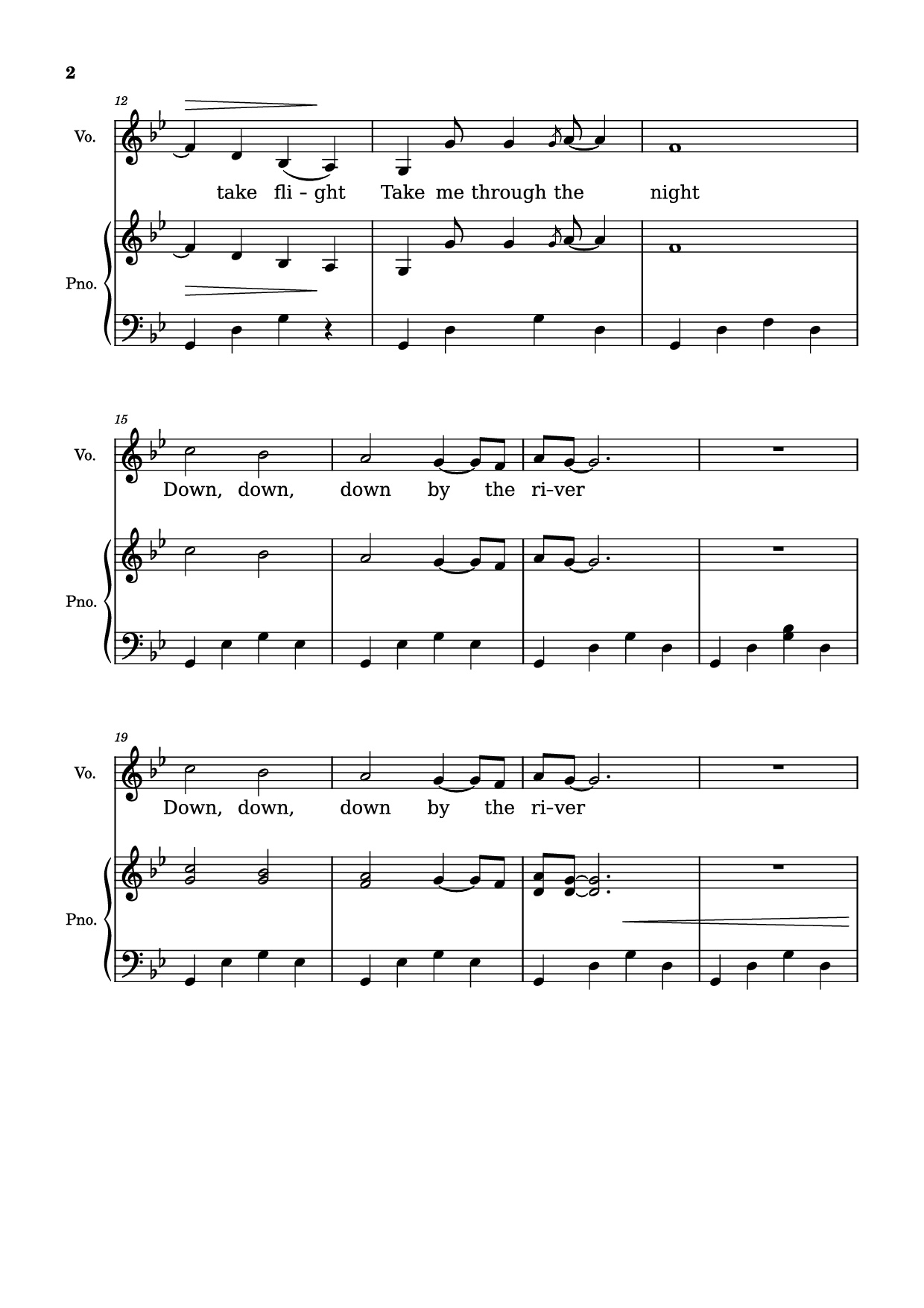 Page 2 of the piano sheet music PDF Piano – Down By The River Piano by Borislav Slavov