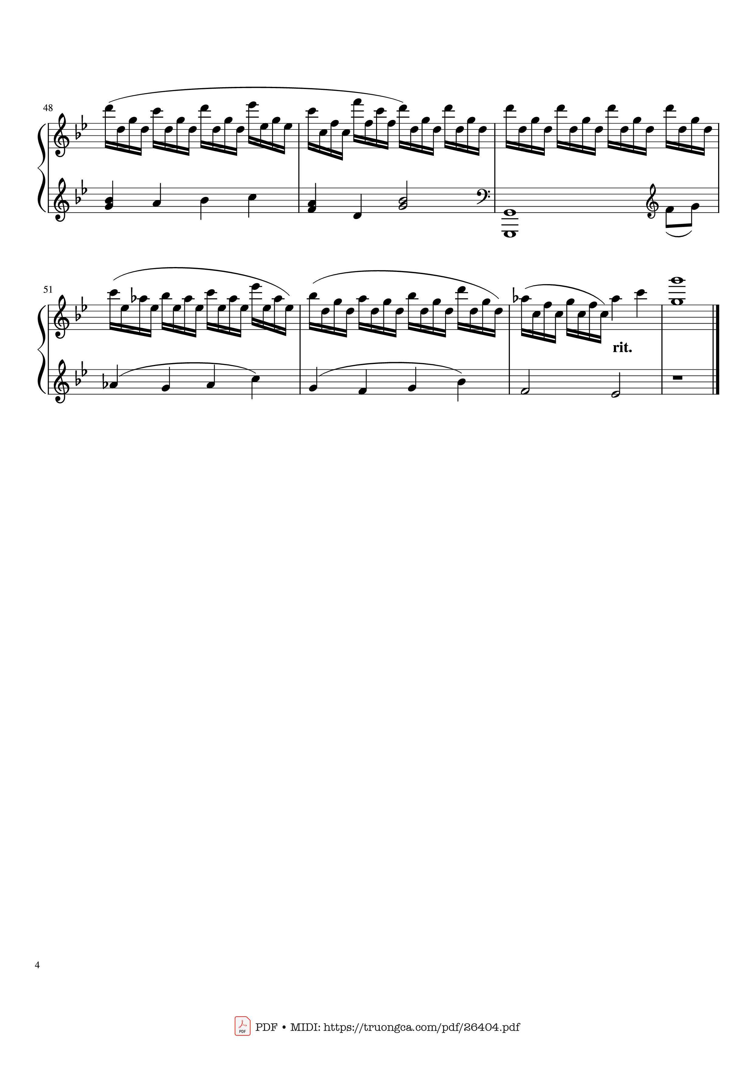 Page 4 of the piano sheet music PDF Piano – Beauty and The Beast Prologue Piano by Composed by Alan Menkin