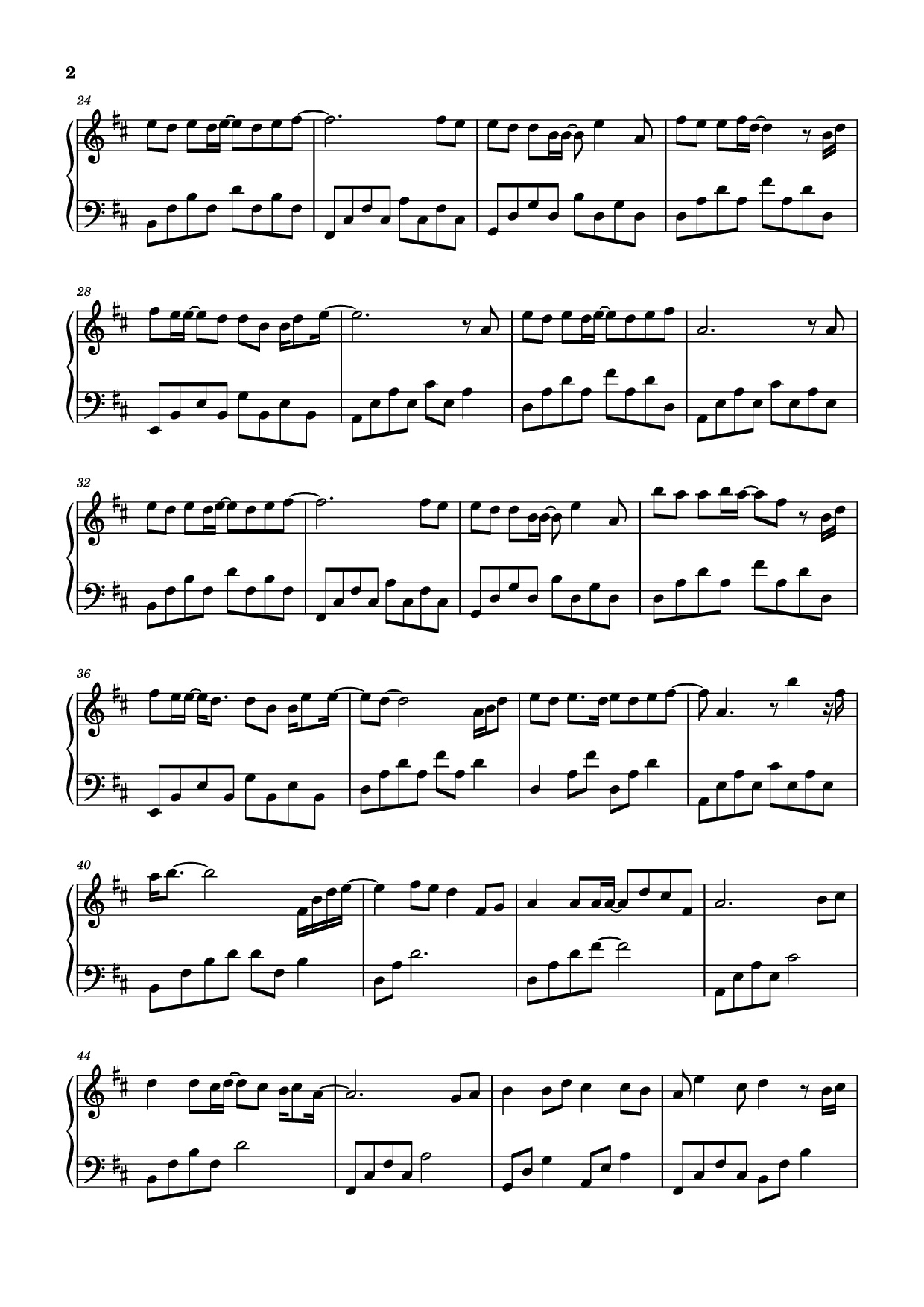 Page 2 of the piano sheet music PDF Piano – 我终于等到你 Piano by 演唱/作词：任夏