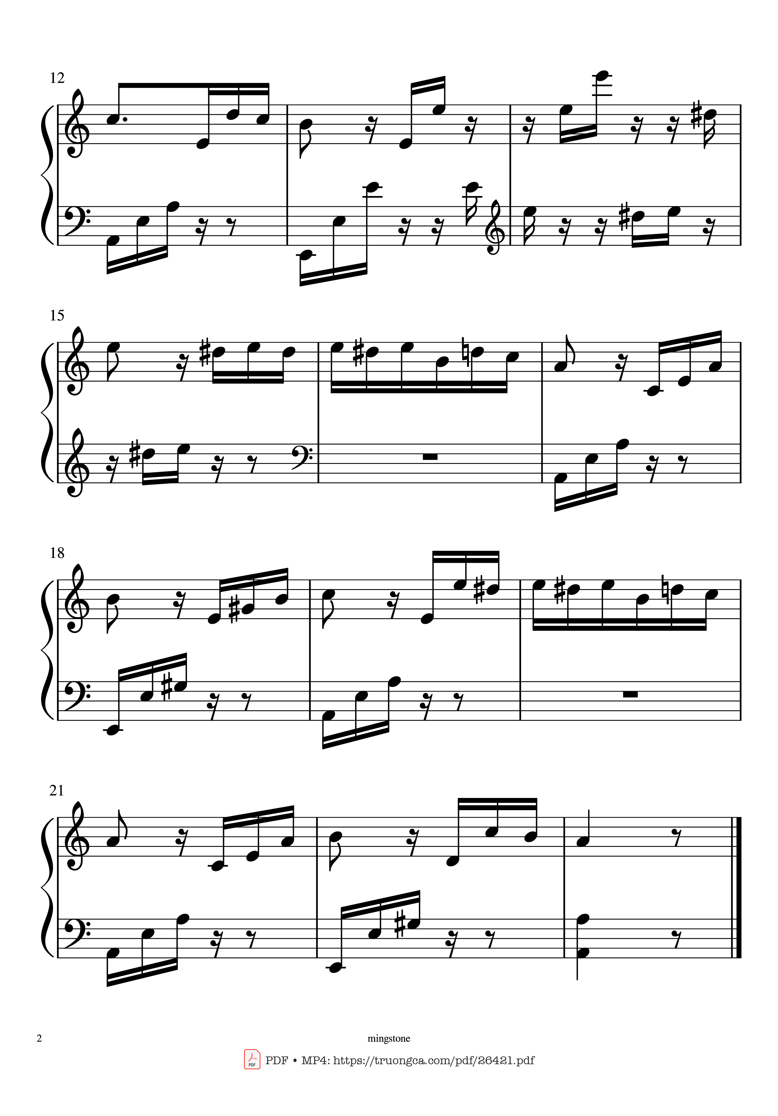 Page 2 of the piano sheet music PDF Piano – Für Elise (Easy) by L.v.Beethoven