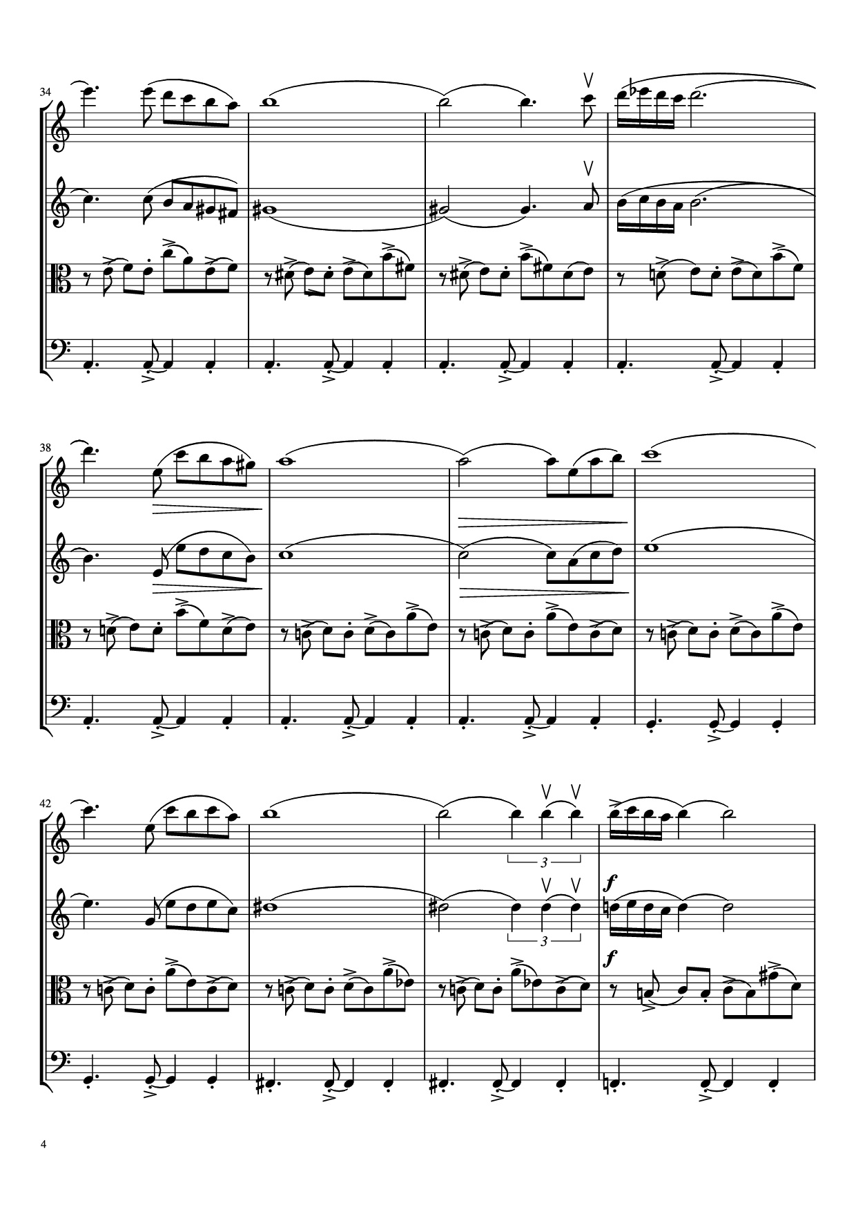 Page 4 of the piano sheet music PDF – libertango Violin by A. Piazolla