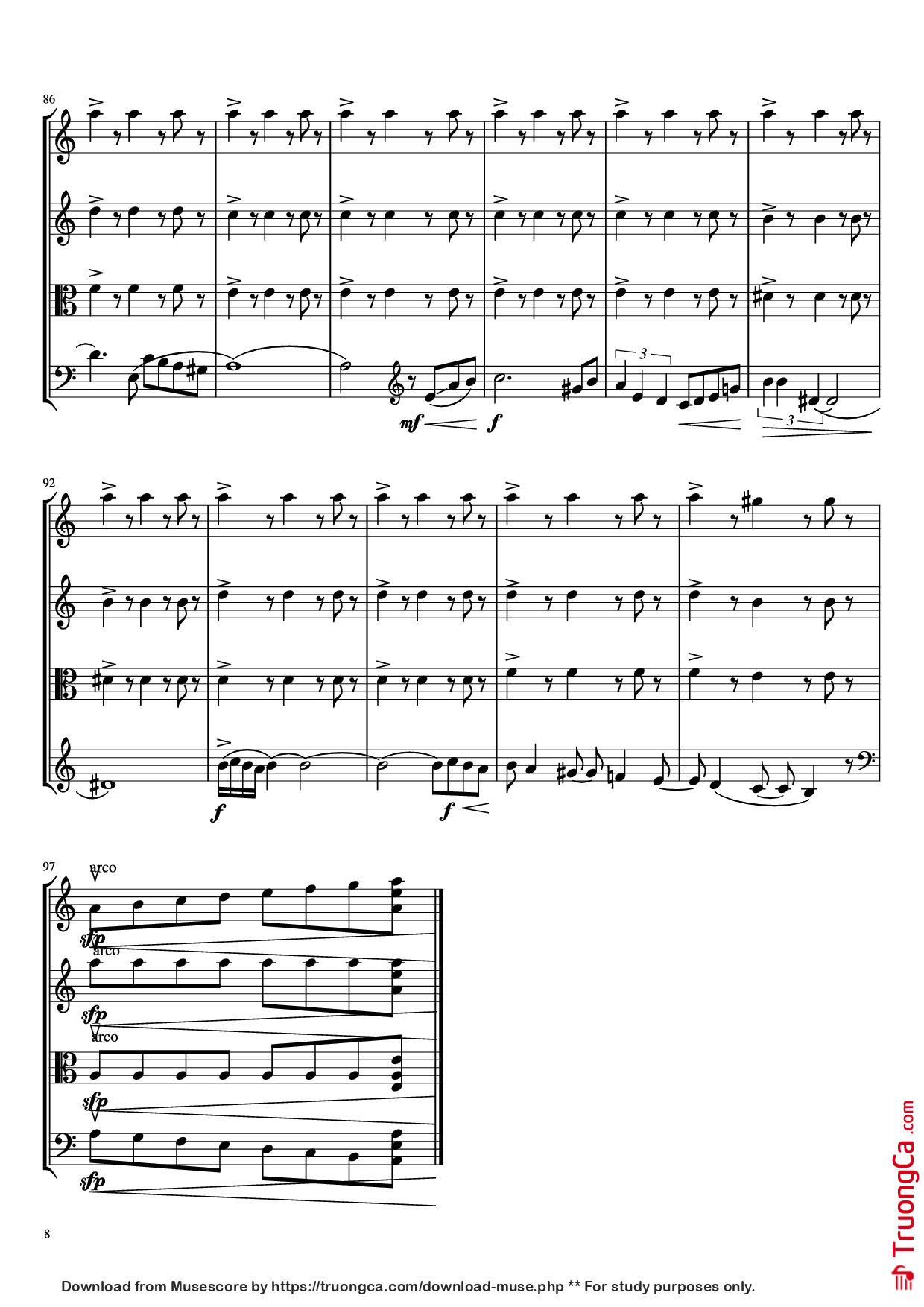 Page 8 of the piano sheet music PDF – libertango Violin by A. Piazolla