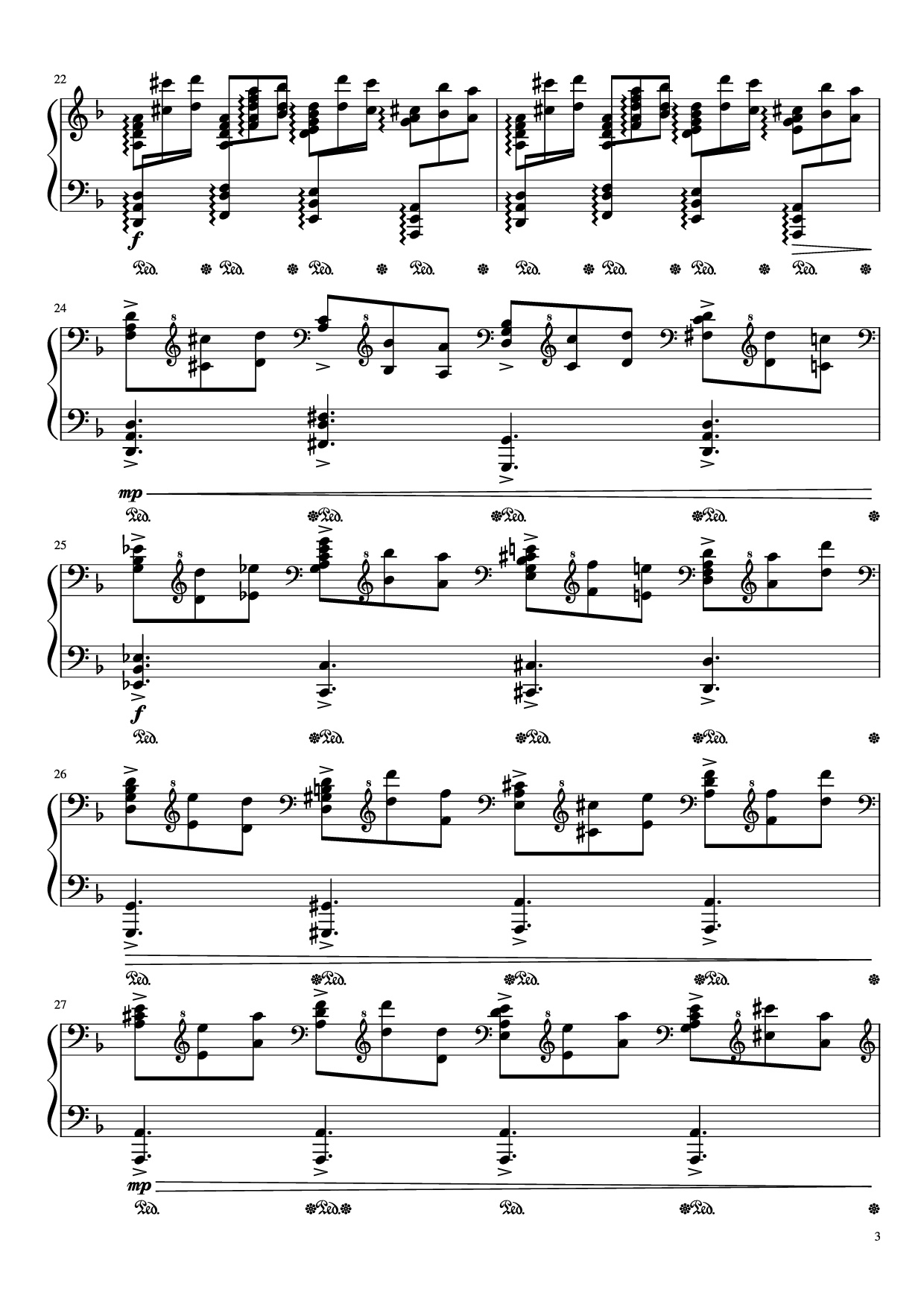 Page 3 of the piano sheet music PDF Piano – Requiem - Lacrimosa Piano by Mozart - flheight