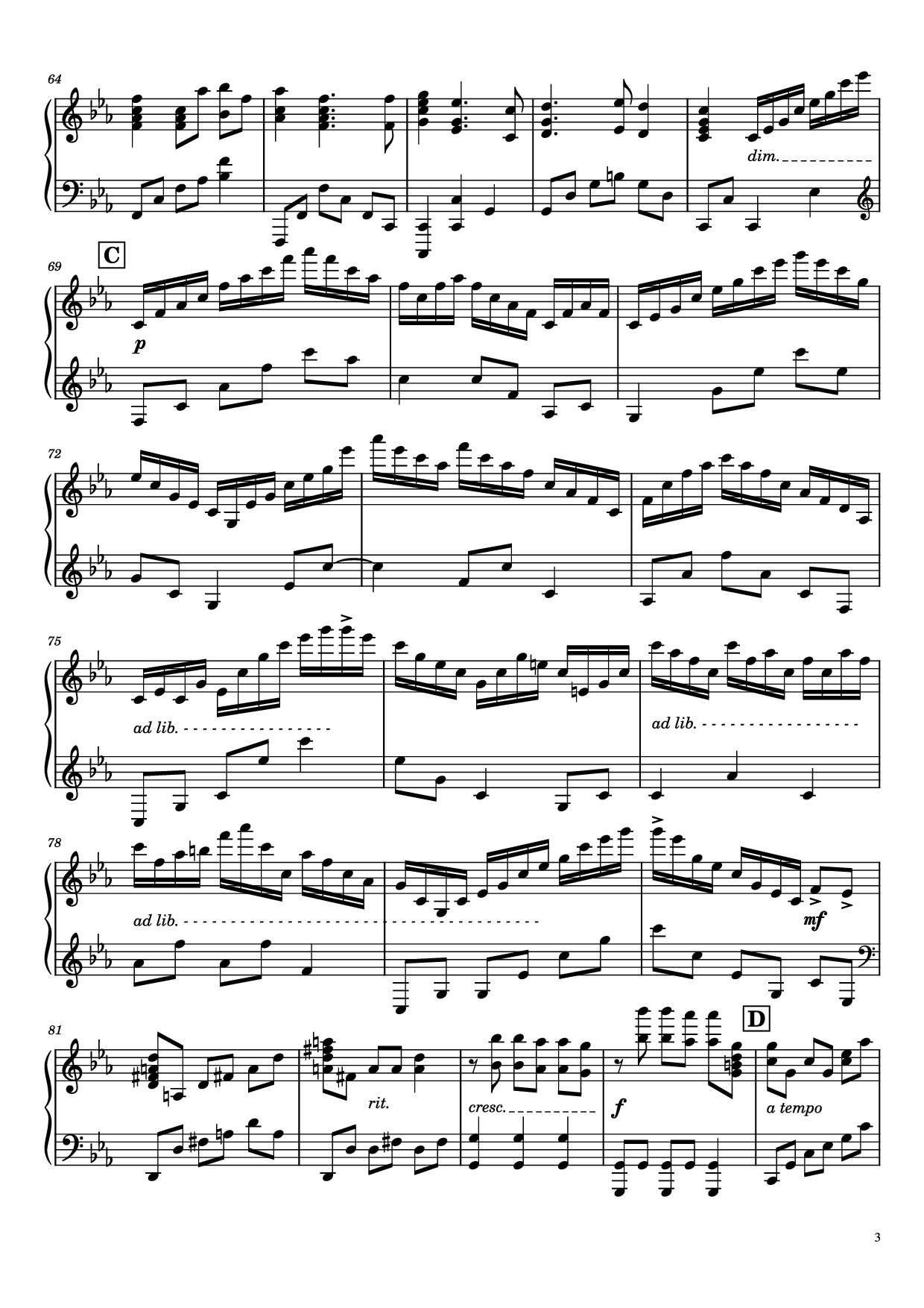 Page 3 of the piano sheet music PDF – Once Upon a December Piano by Music by S. Flaherty & D. Newman