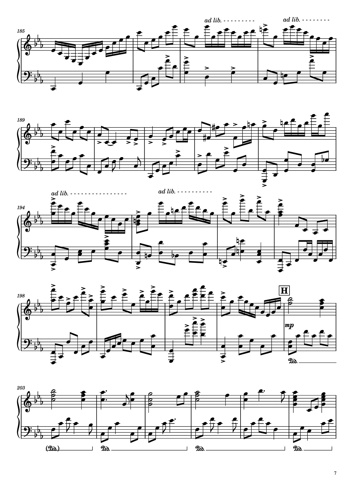 Page 7 of the piano sheet music PDF – Once Upon a December Piano by Music by S. Flaherty & D. Newman