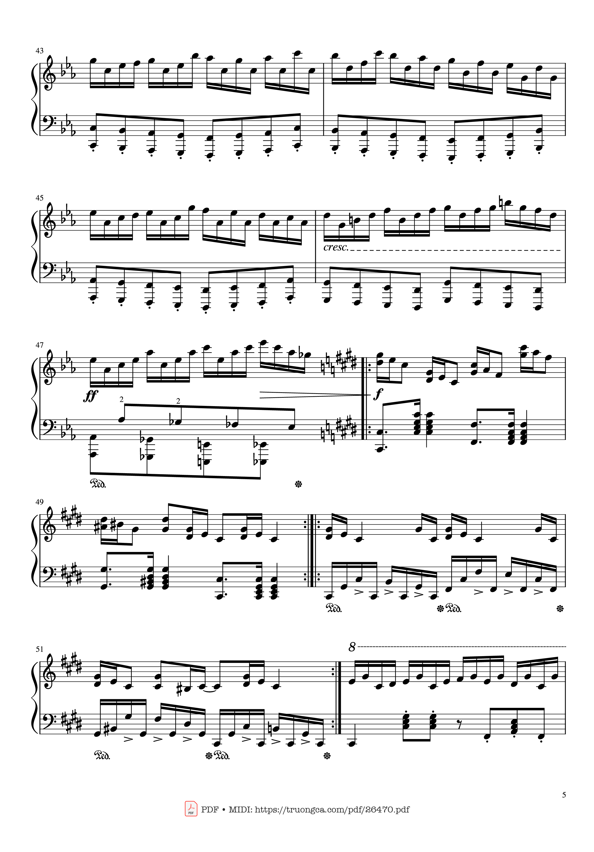 Page 5 of the piano sheet music PDF Piano – Croatian Etude Piano by Maksim Mrvica