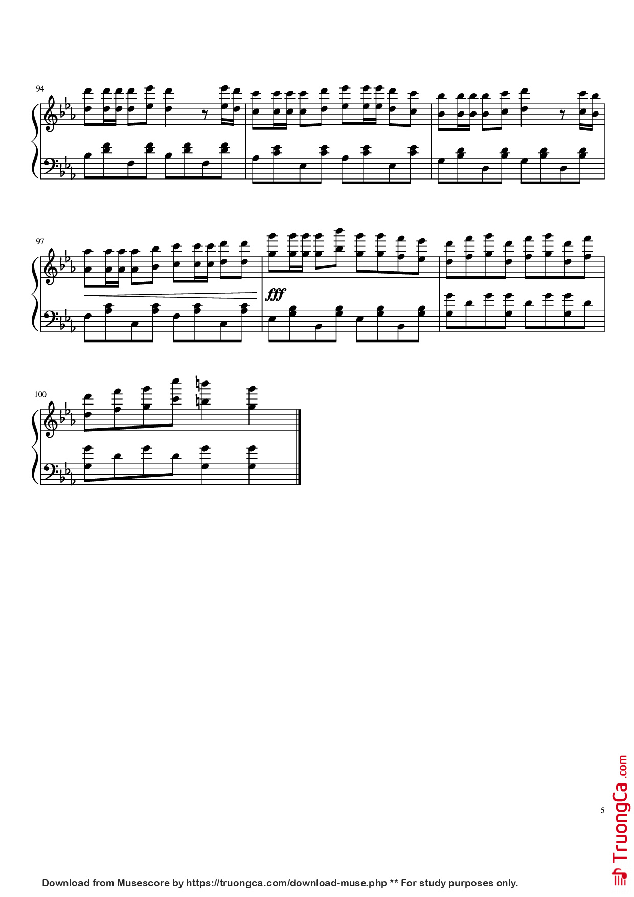 Page 5 of the piano sheet music PDF Piano – Gourmet Race Piano by Jun Ishikawa