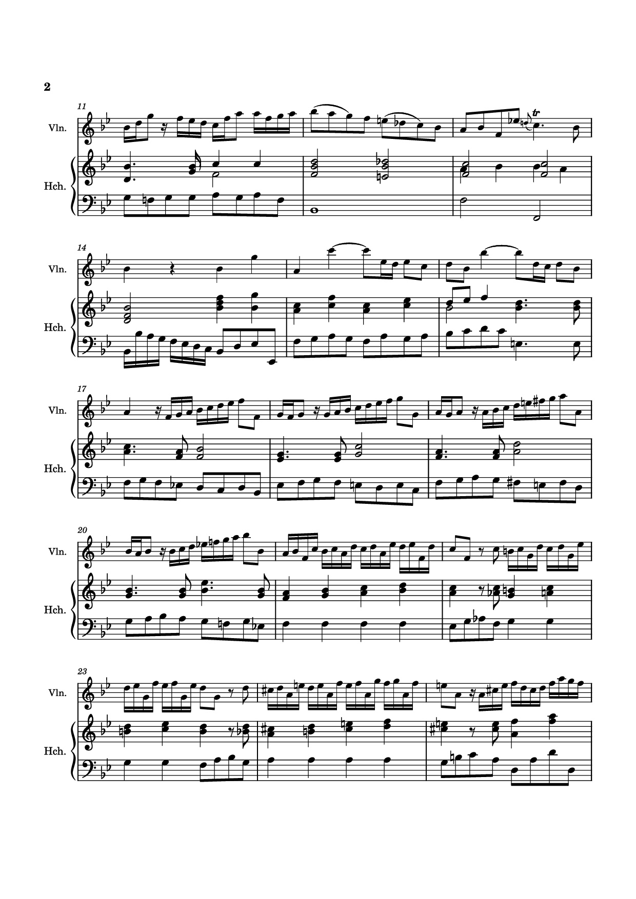 Page 2 of the piano sheet music PDF – Allegro Violin by Antonio Vivaldi