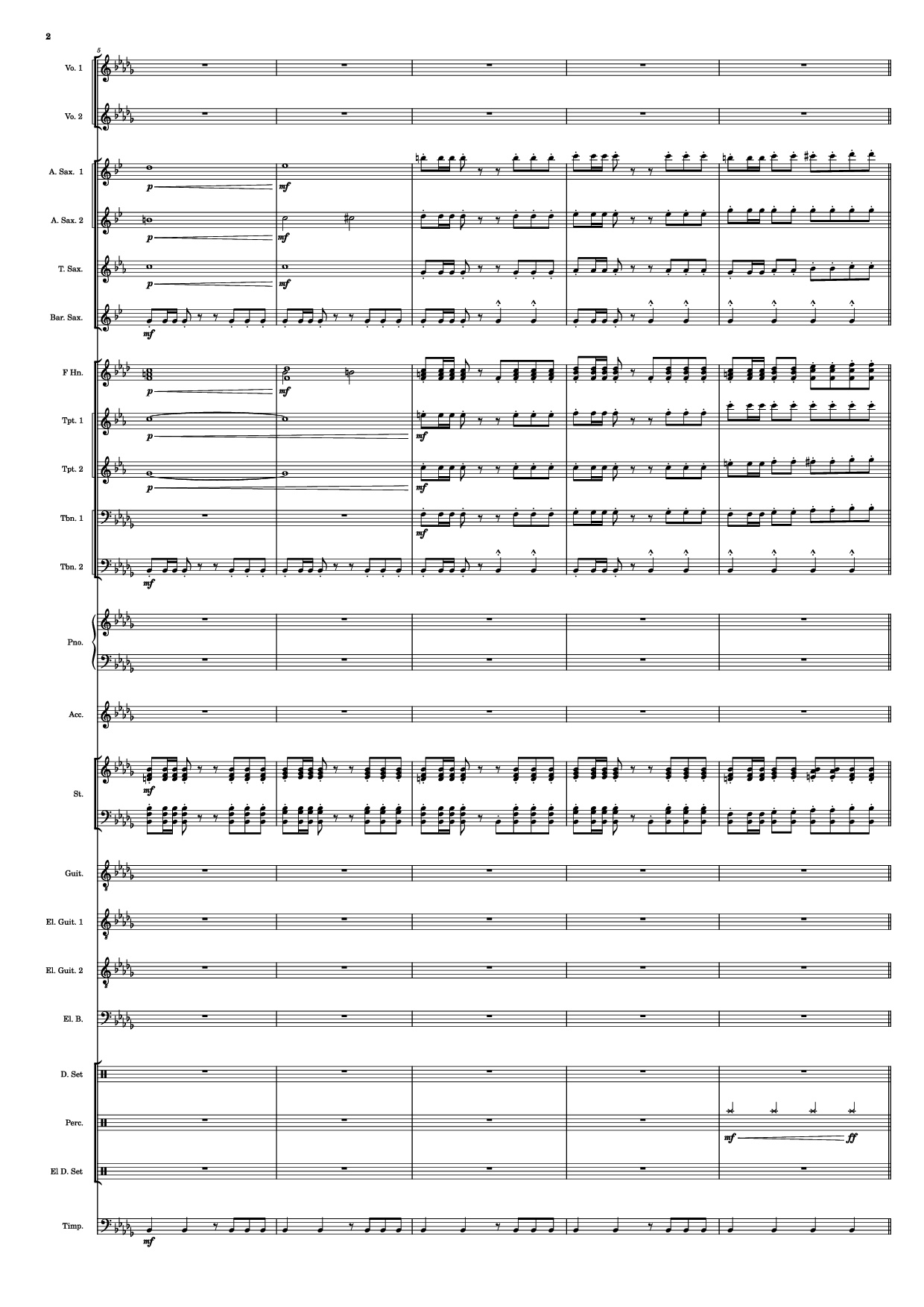 Page 2 of the piano sheet music PDF – Se mettre sur son trente-et-un! Piano by HOYO-MiX