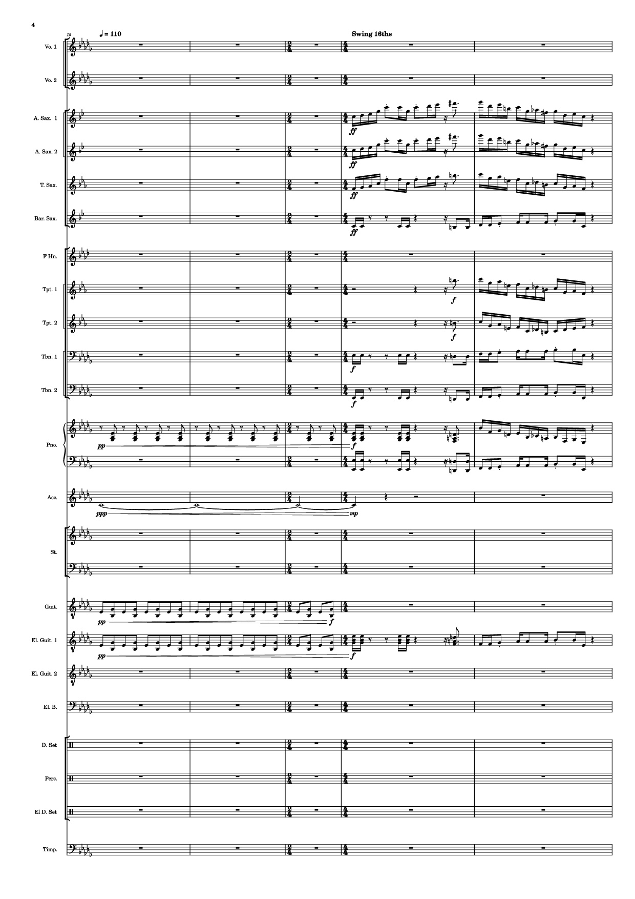 Page 4 of the piano sheet music PDF – Se mettre sur son trente-et-un! Piano by HOYO-MiX
