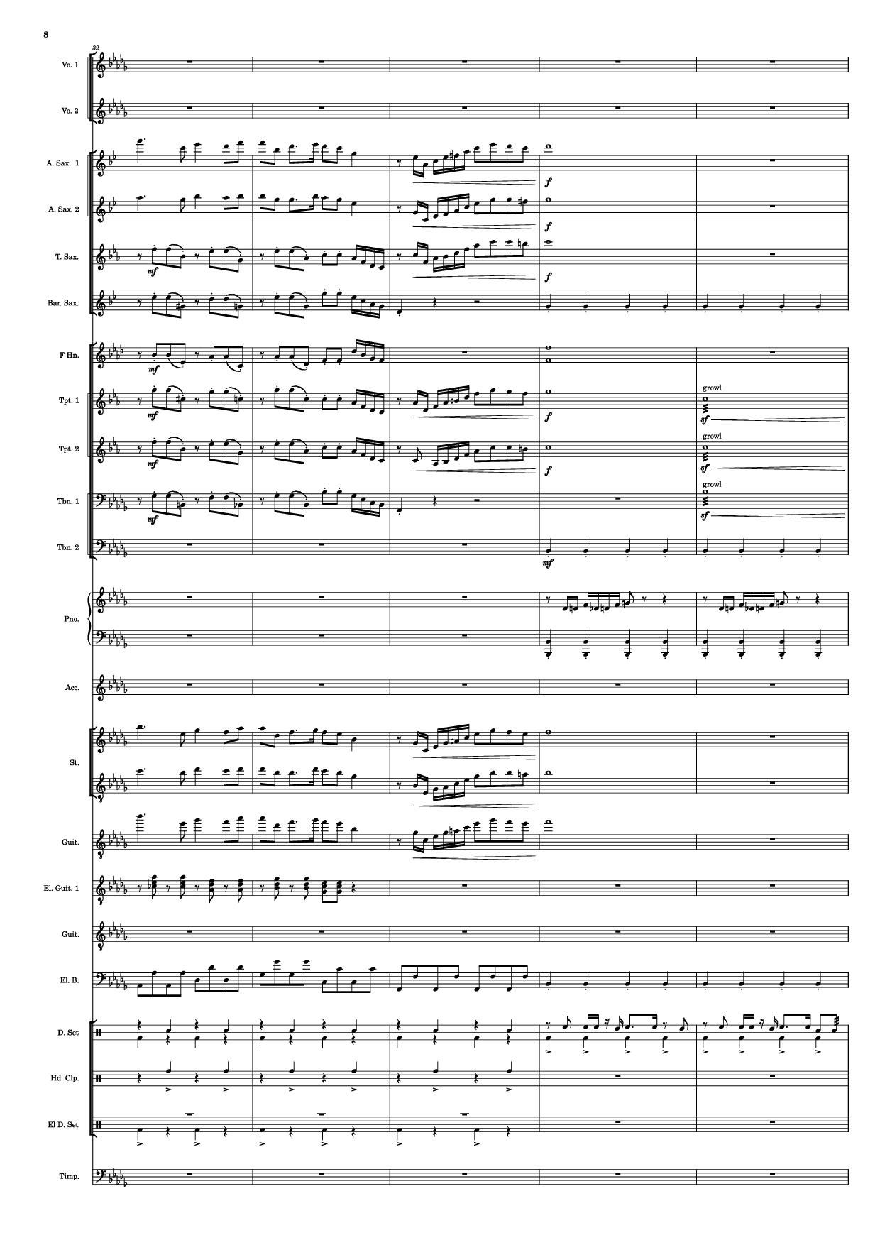 Page 8 of the piano sheet music PDF – Se mettre sur son trente-et-un! Piano by HOYO-MiX