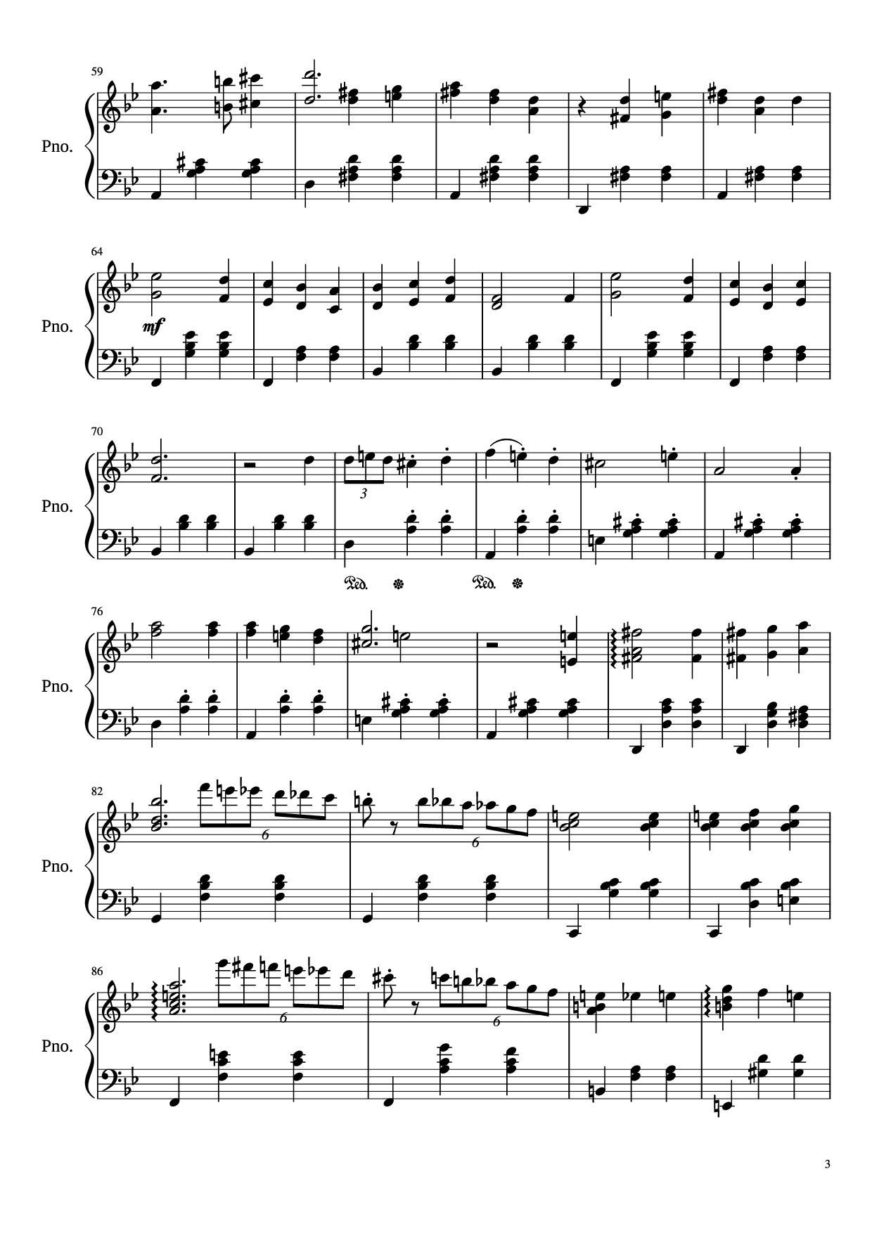 Page 3 of the piano sheet music PDF Piano – Merry-Go-Round of Life Piano by Joe Hasaishi arr. Andrew Deng