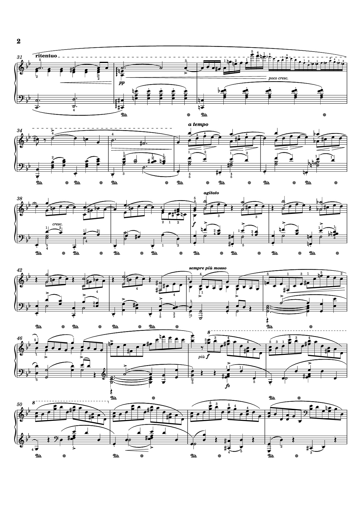 Page 2 of the piano sheet music PDF – Ballade I Piano by Frédéric Chopin