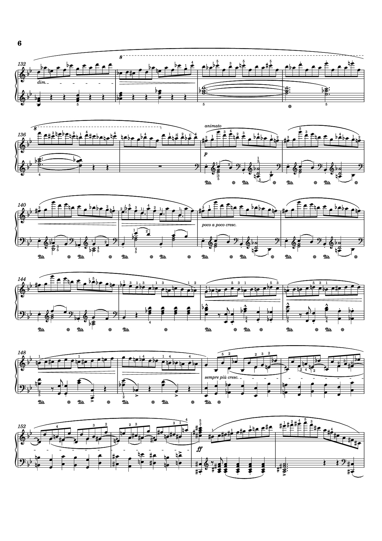Page 6 of the piano sheet music PDF – Ballade I Piano by Frédéric Chopin