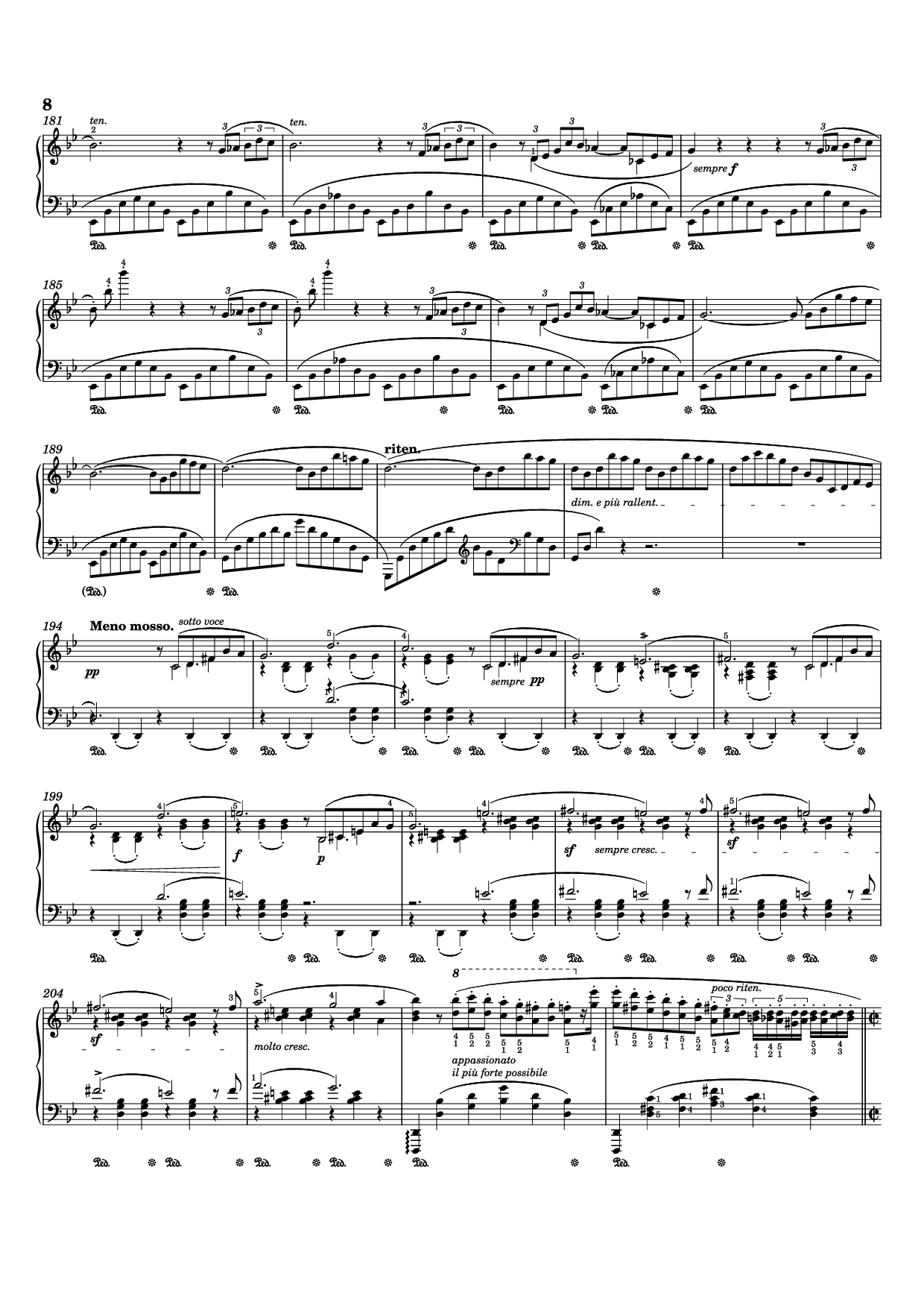Page 8 of the piano sheet music PDF – Ballade I Piano by Frédéric Chopin