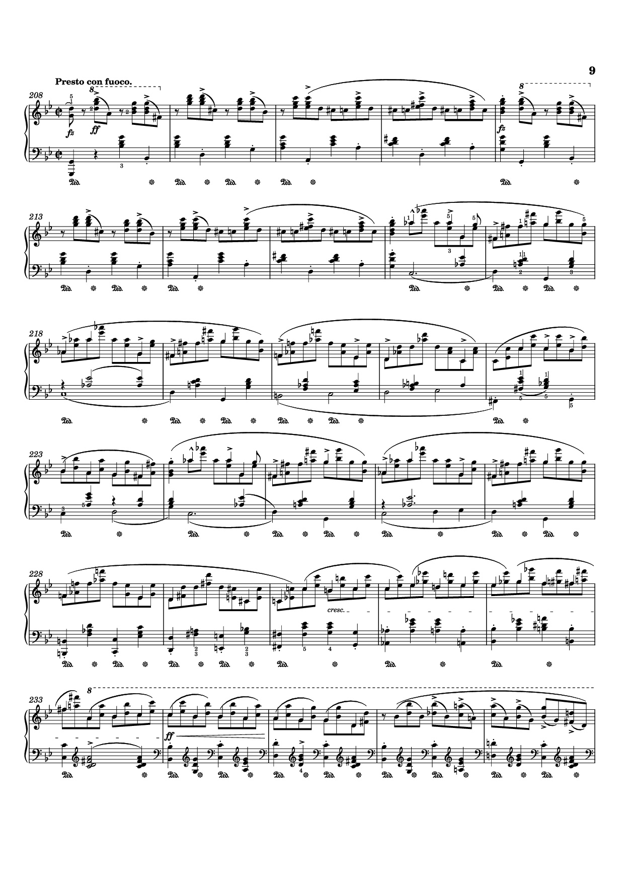 Page 9 of the piano sheet music PDF – Ballade I Piano by Frédéric Chopin