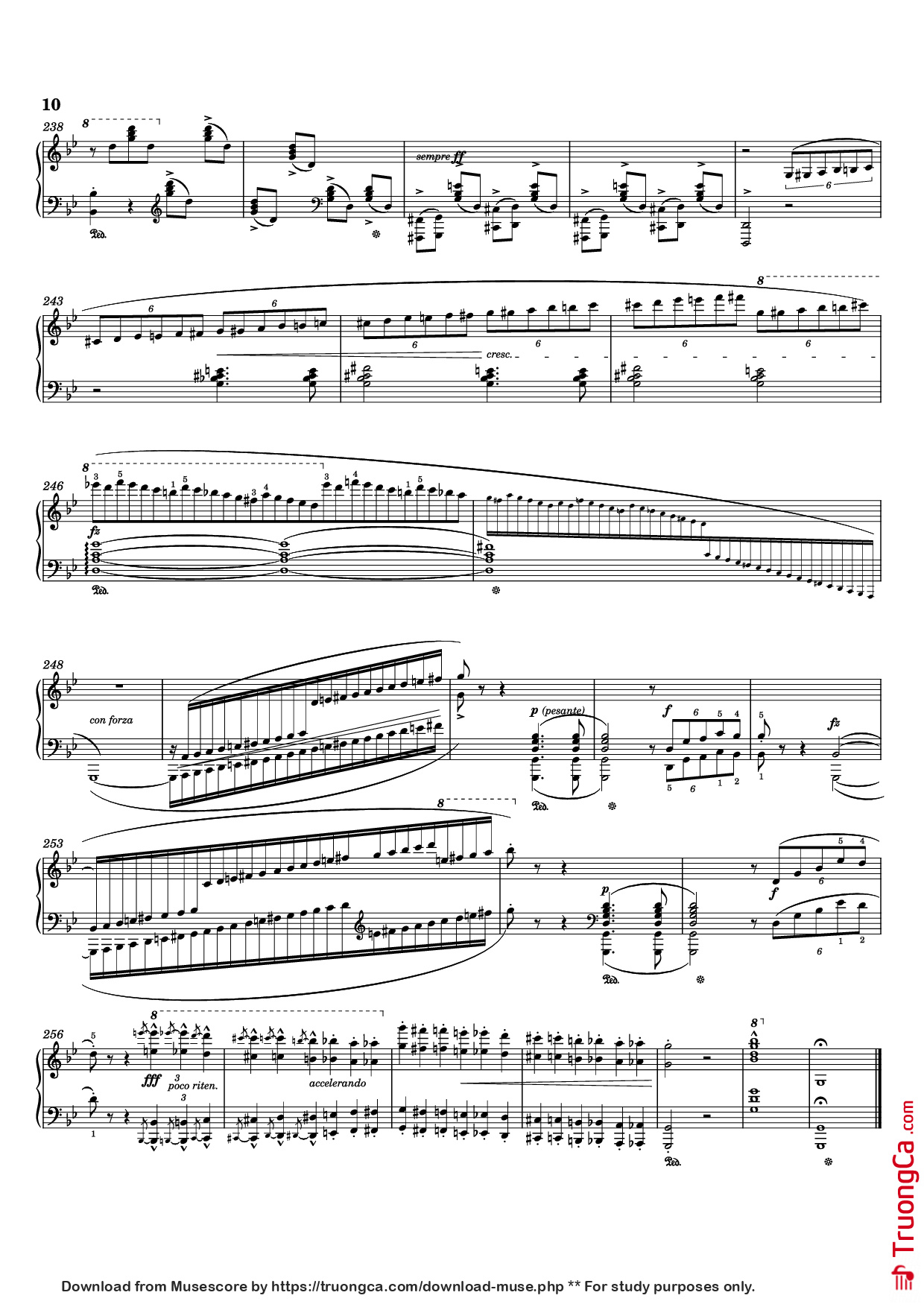 Page 10 of the piano sheet music PDF – Ballade I Piano by Frédéric Chopin